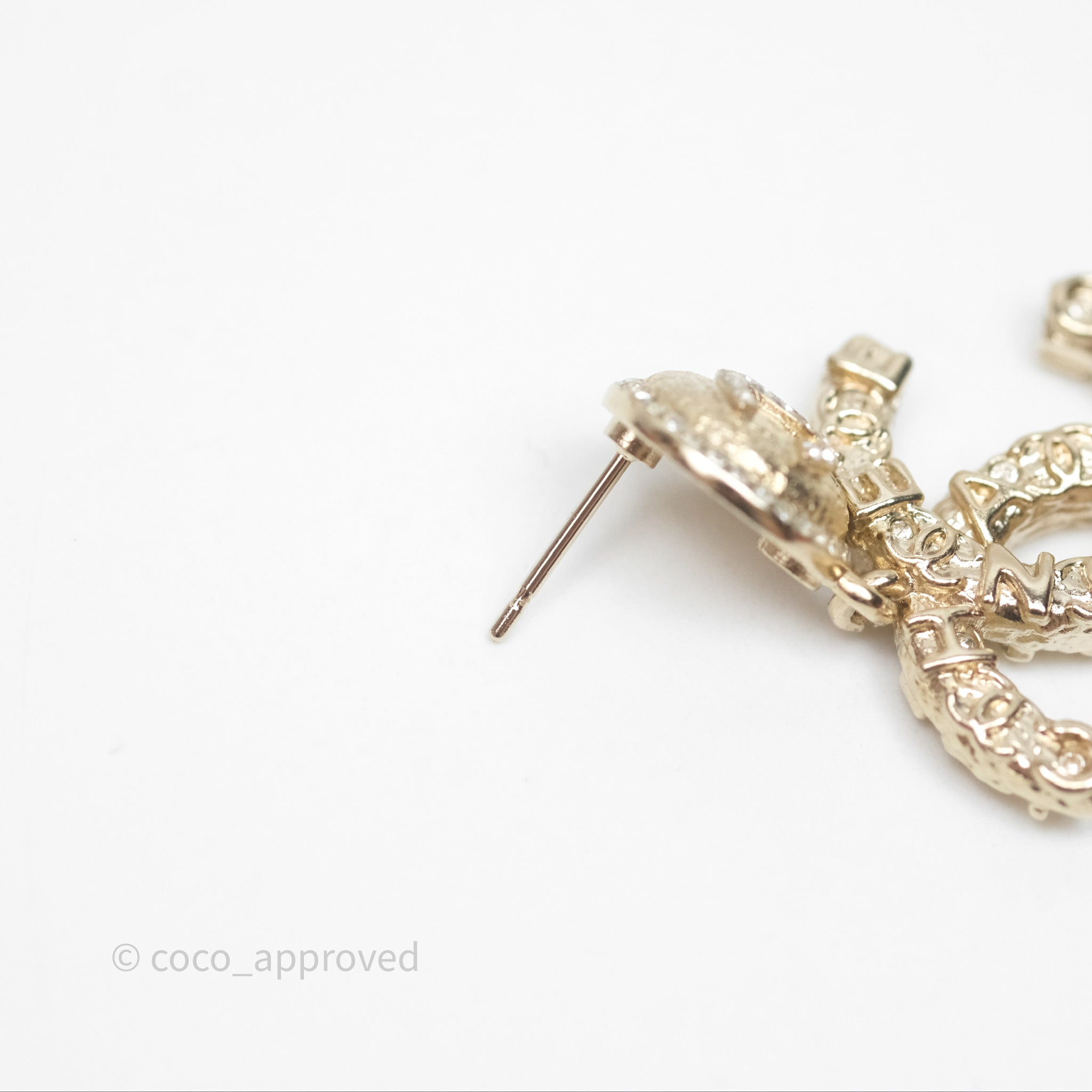 Chanel CC Crystal Drop Earrings - Gold Tone 21P Fashion Jewelry for Women | Elegant Party & Wedding Accessories
