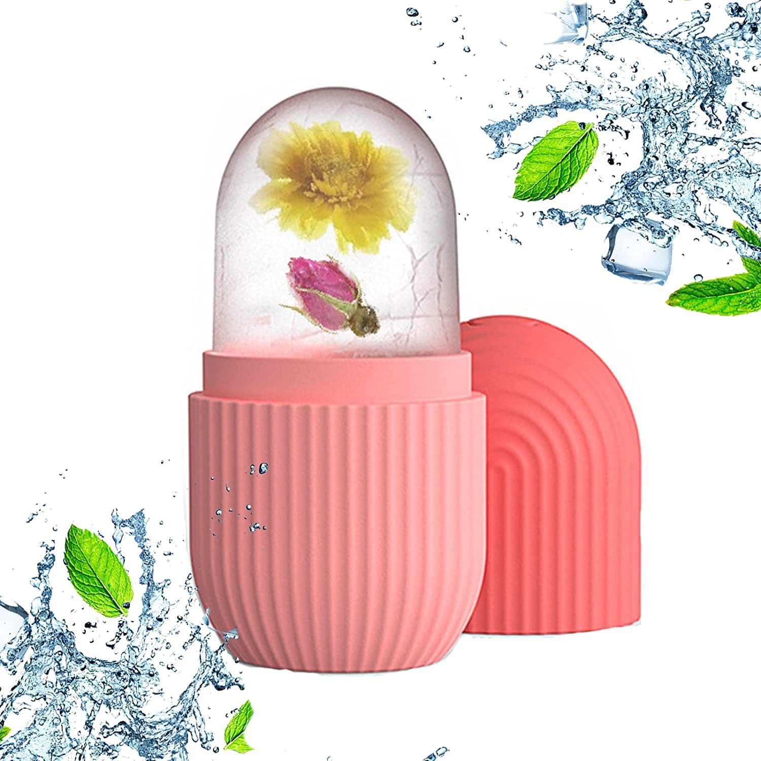 Getmecraft Ice Roller for Face & Eyes - Cooling Facial Massager for Puffiness, Wrinkles & Acne Relief - Silicone Ice Mold Skin Care Tool - Perfect Beauty Gift for Women (Use for Morning Routine, Post-Workout Recovery & Spa Night)