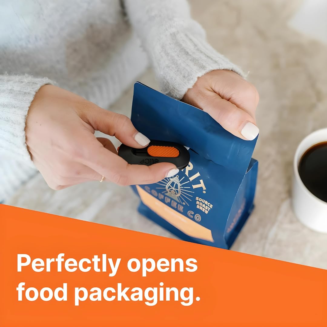 Slice Mini Box Cutter - Manual Retractable Ceramic Blade (11x Longer Lasting than Metal) | Keychain Box Opener 2-Pack | Perfect for Home, Office & Warehouse Use | Safe Package Opening Tool for Amazon, eBay & E-commerce Sellers