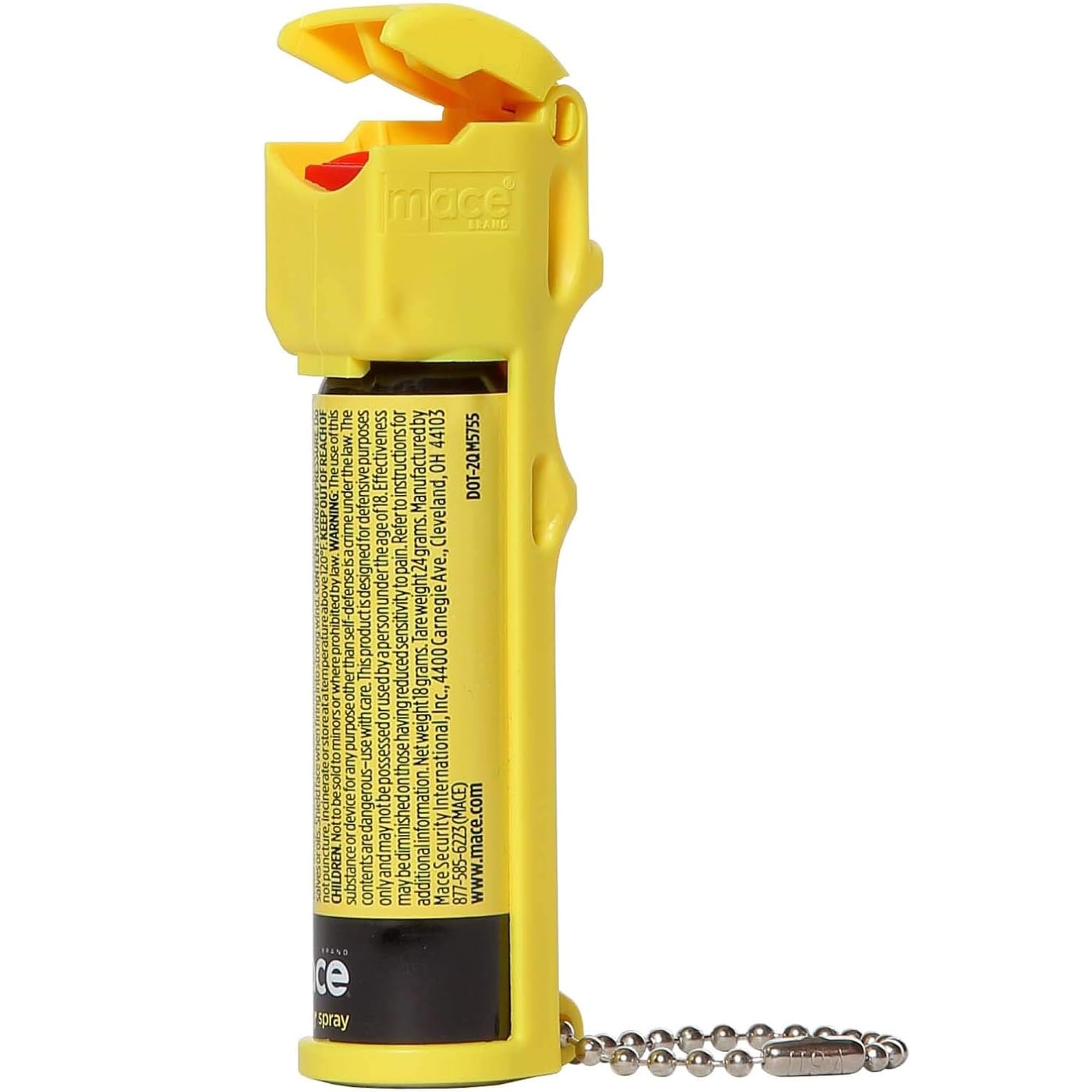 Mace Brand Full Size Pepper Spray (Neon Yellow) – 12ft Range Powerful Pepper Spray with Flip Top Safety Cap & UV Dye Marking – Best for Women's Self Defense, Jogging Safety, Night Walking Protection & Personal Security