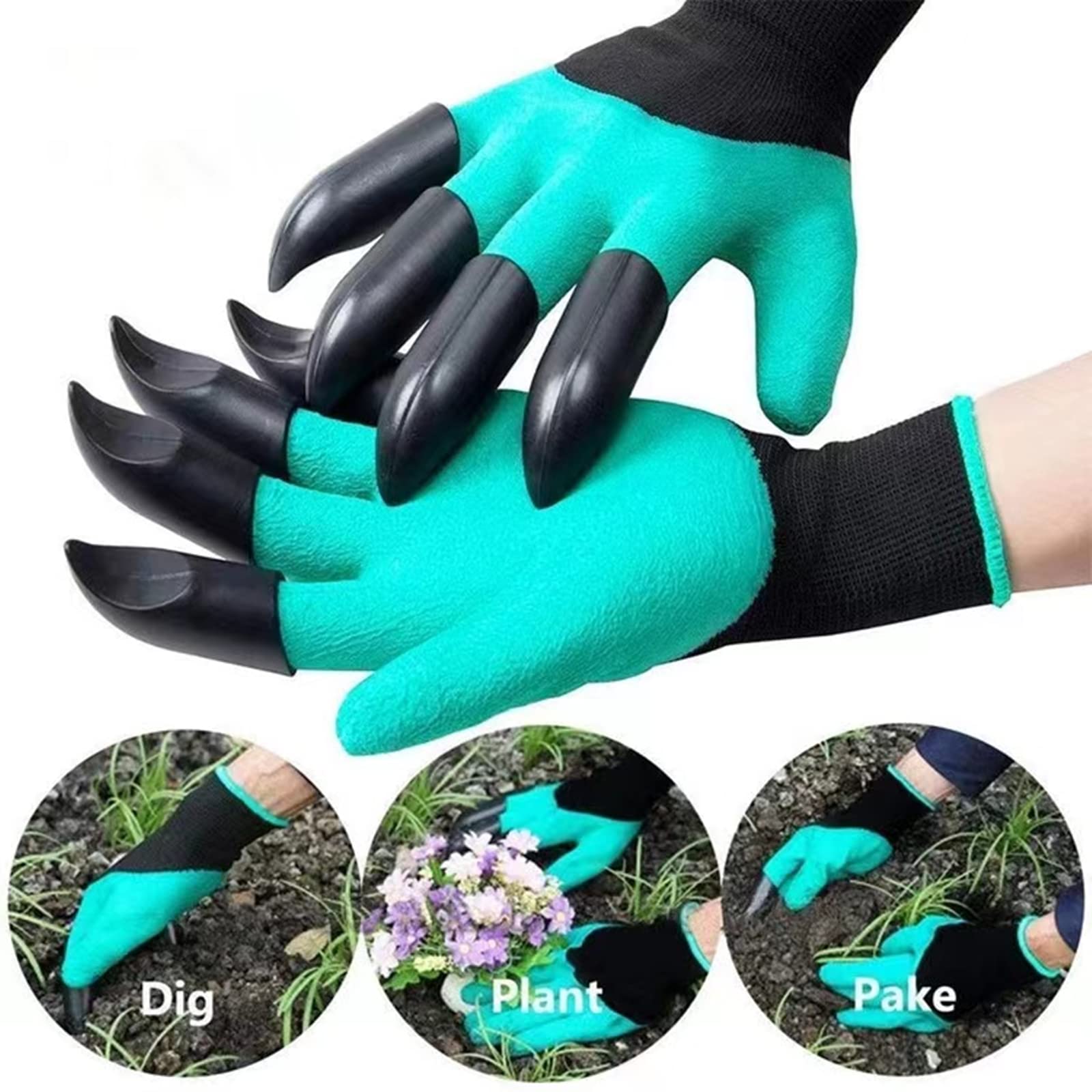 Garden Elf Gloves with Claws - Waterproof & Breathable Gardening Gloves for Digging, Planting - All-in-One Garden Tool for Outdoor Work, Landscaping & Yard Maintenance