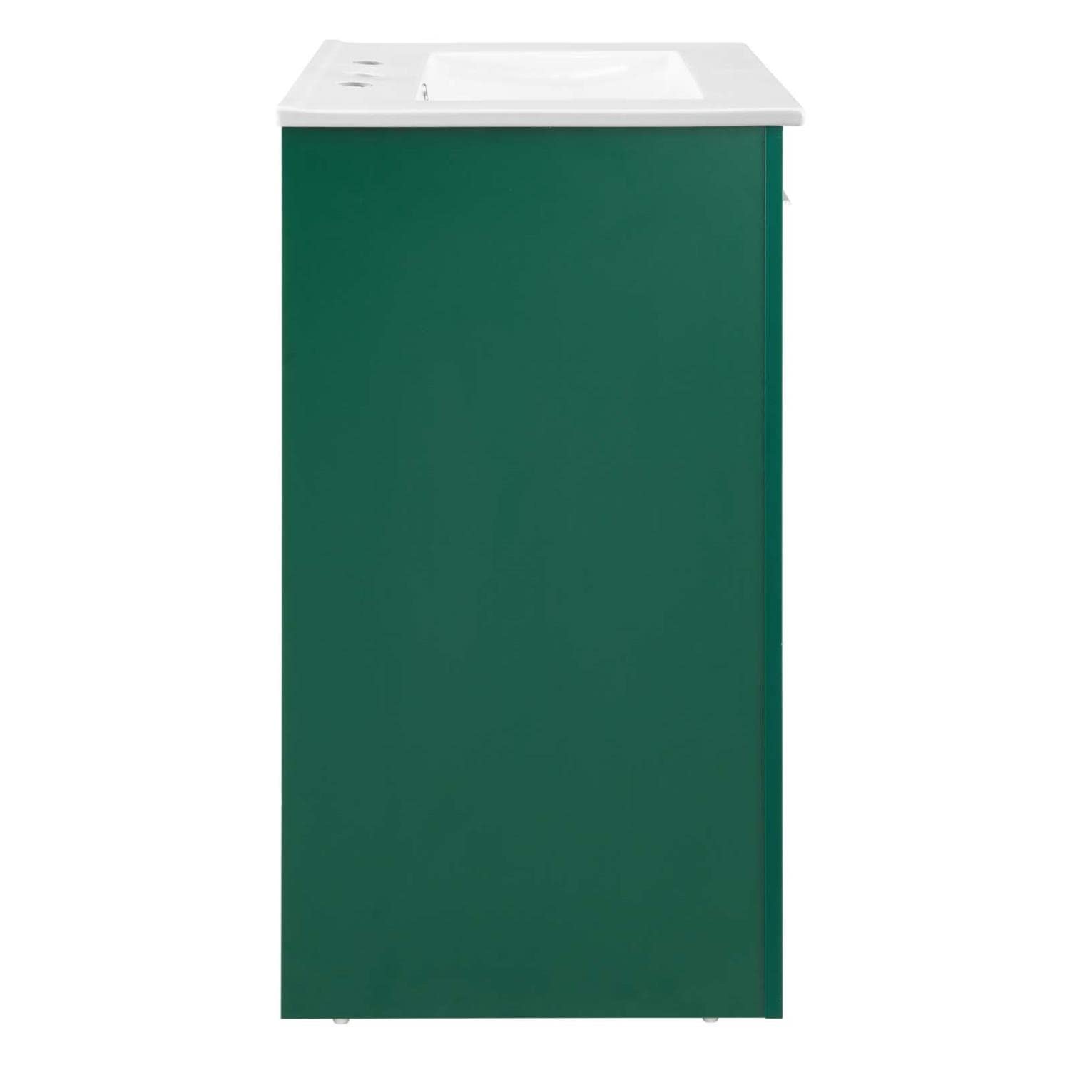 Modway Maybelle 24-Inch Bathroom Vanity with Sink - Green & White Finish for Modern Powder Rooms & Small Bathrooms