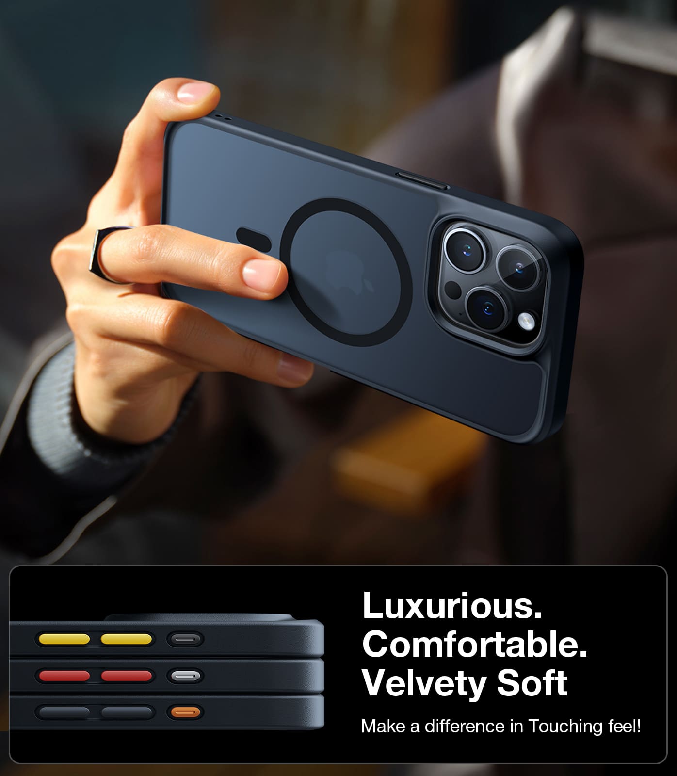 Guardian Mag Magnetic Case for iPhone 13 Pro - Ultra Slim Protective Cover with Strong Magnet for Car Mount & Wireless Charging | Perfect for Driving, Work & Everyday Use
