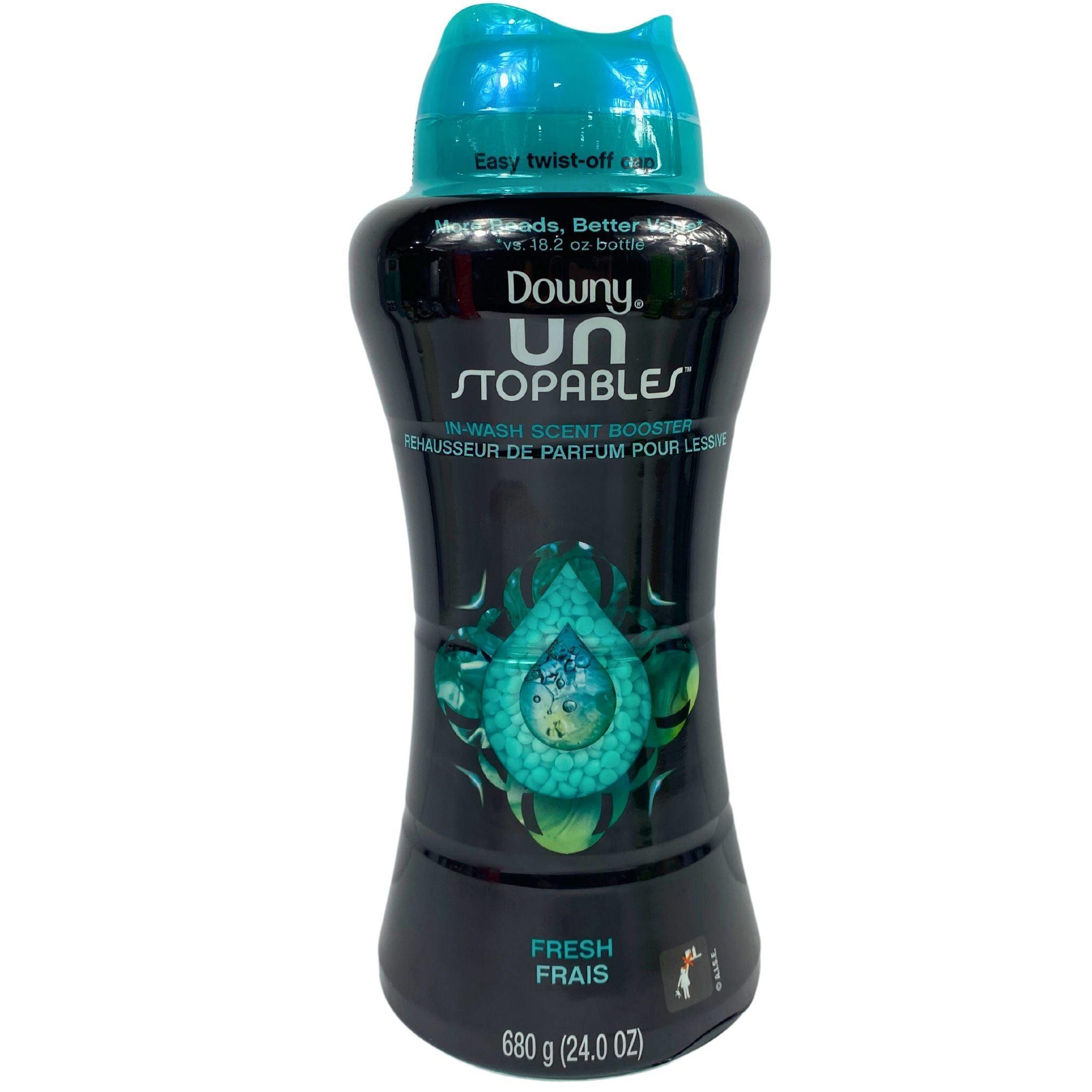 Downy Unstopables In-Wash Scent Booster Fresh 24oz (20 Pack) - Long-Lasting Laundry Fragrance for Clothes, Sheets & Towels - Perfect for Home, Gym & Travel Use