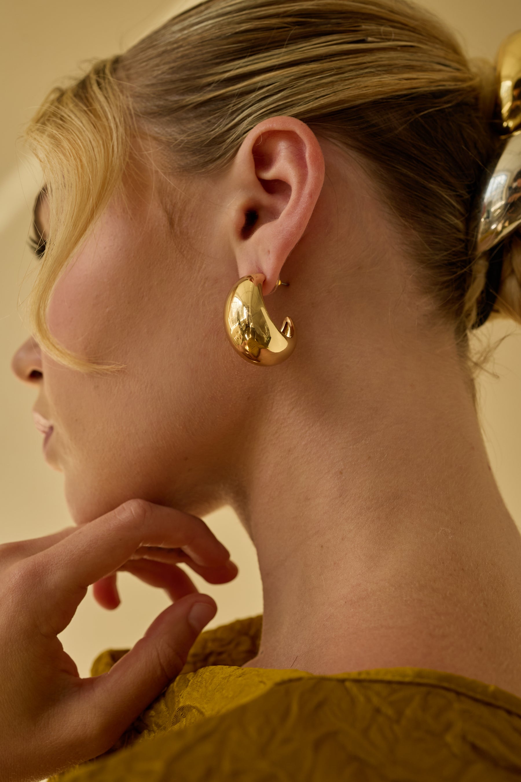 Glossy Dome Hoop Earrings for Women - Shiny Gold & Silver Statement Jewelry - Perfect for Parties, Weddings & Everyday Wear