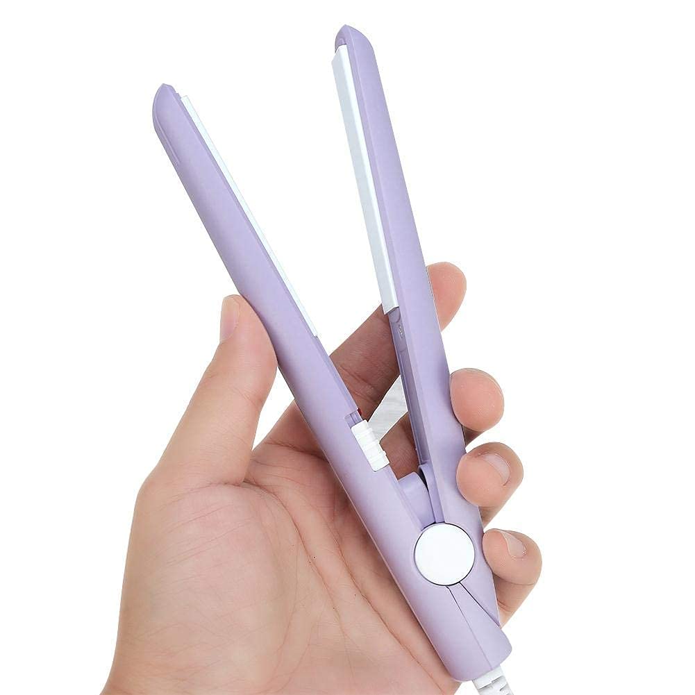 2 in 1 Mini Hair Straightener & Flat Iron - Ceramic Tourmaline Plate, Lightweight Portable Travel Size for Straightening & Styling - Perfect for Home, Travel, Salon & On-the-Go Hair Care