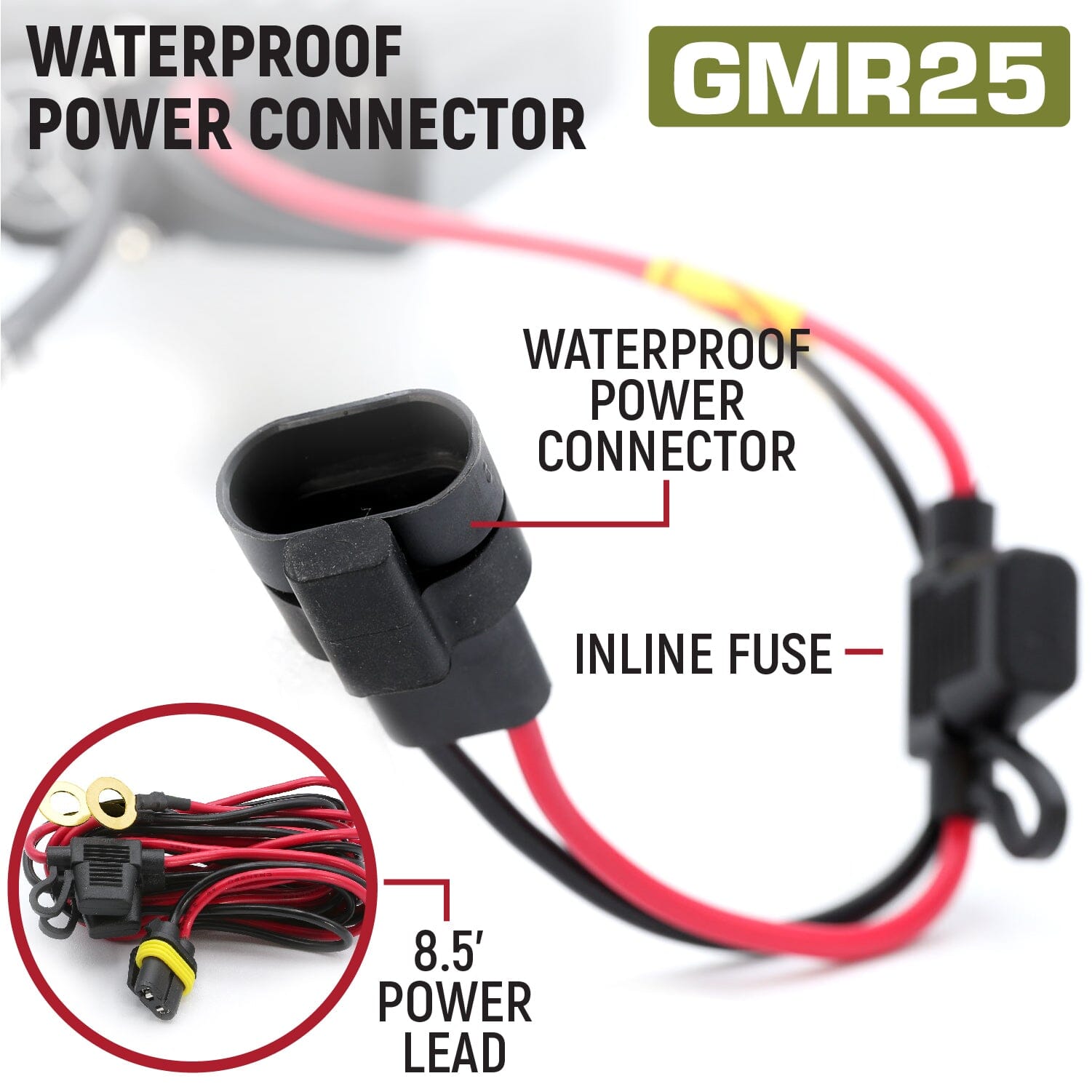 GMR25 Waterproof GMRS Mobile Radio Kit with External Speaker - 2-Way Communication for Off-Road, Camping & Emergency Preparedness
