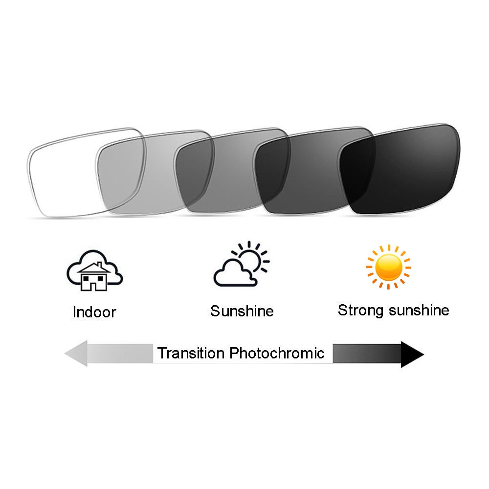 Men's Photochromic Reading Glasses - Gun Frame Transition for Outdoor Reading