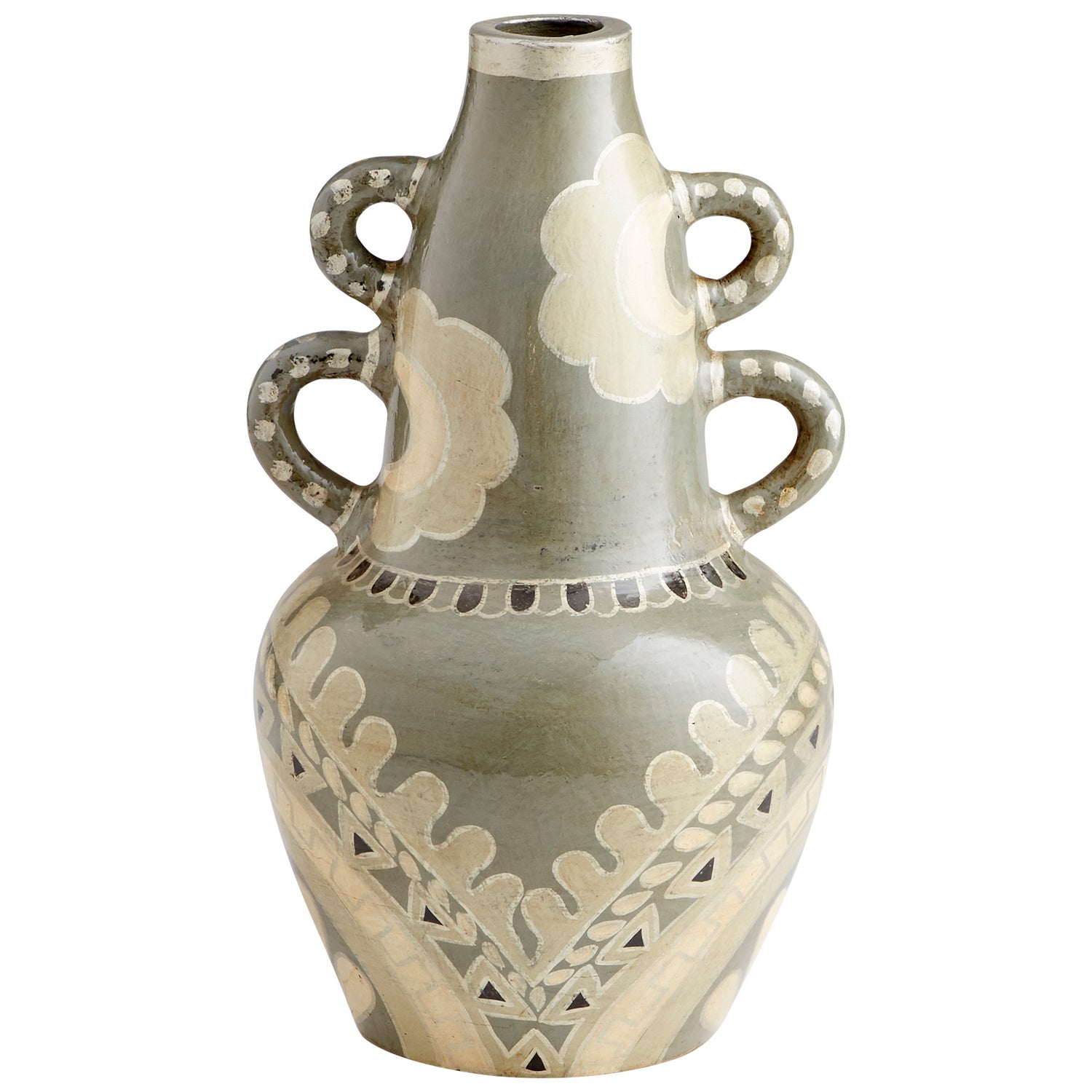 Cyan Design 10681 Rocky Valley Vase - Small Olive Green Ceramic Vase for Home Decor, Wedding Centerpiece, and Tabletop Display