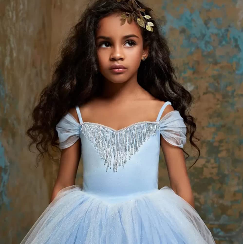 Honeydress Girls Princess Cinderella Flower Girl Dress - Off Shoulder Kids Pageant Gown for Weddings, Birthday Parties & Special Occasions