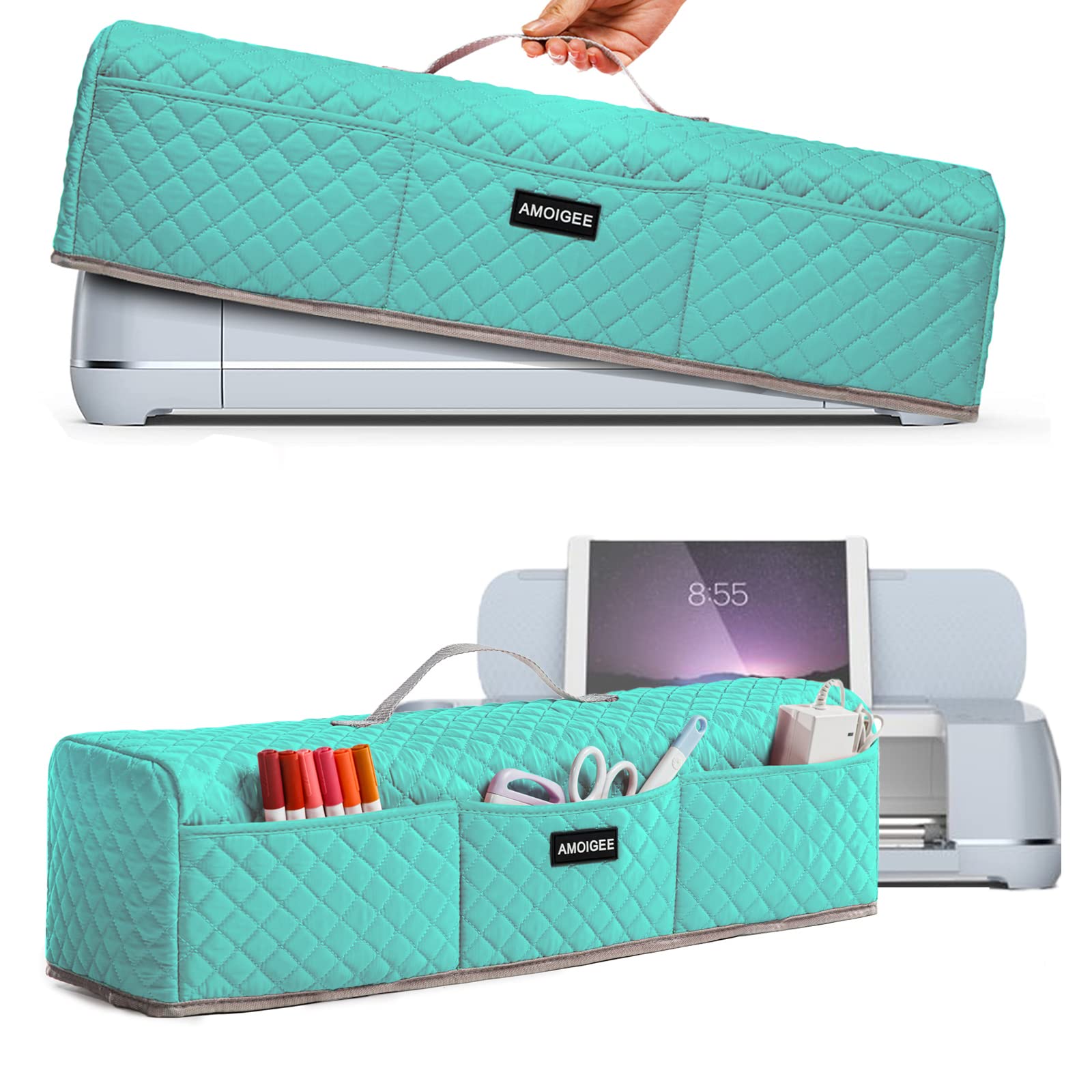 AMOIGEE Padded Dust Cover for Cricut Maker, Maker 3, Explore 3, Explore Air 2 - Protective Machine Cover for Cricut Accessories & Tools | Perfect for Crafting, Scrapbooking & DIY Projects