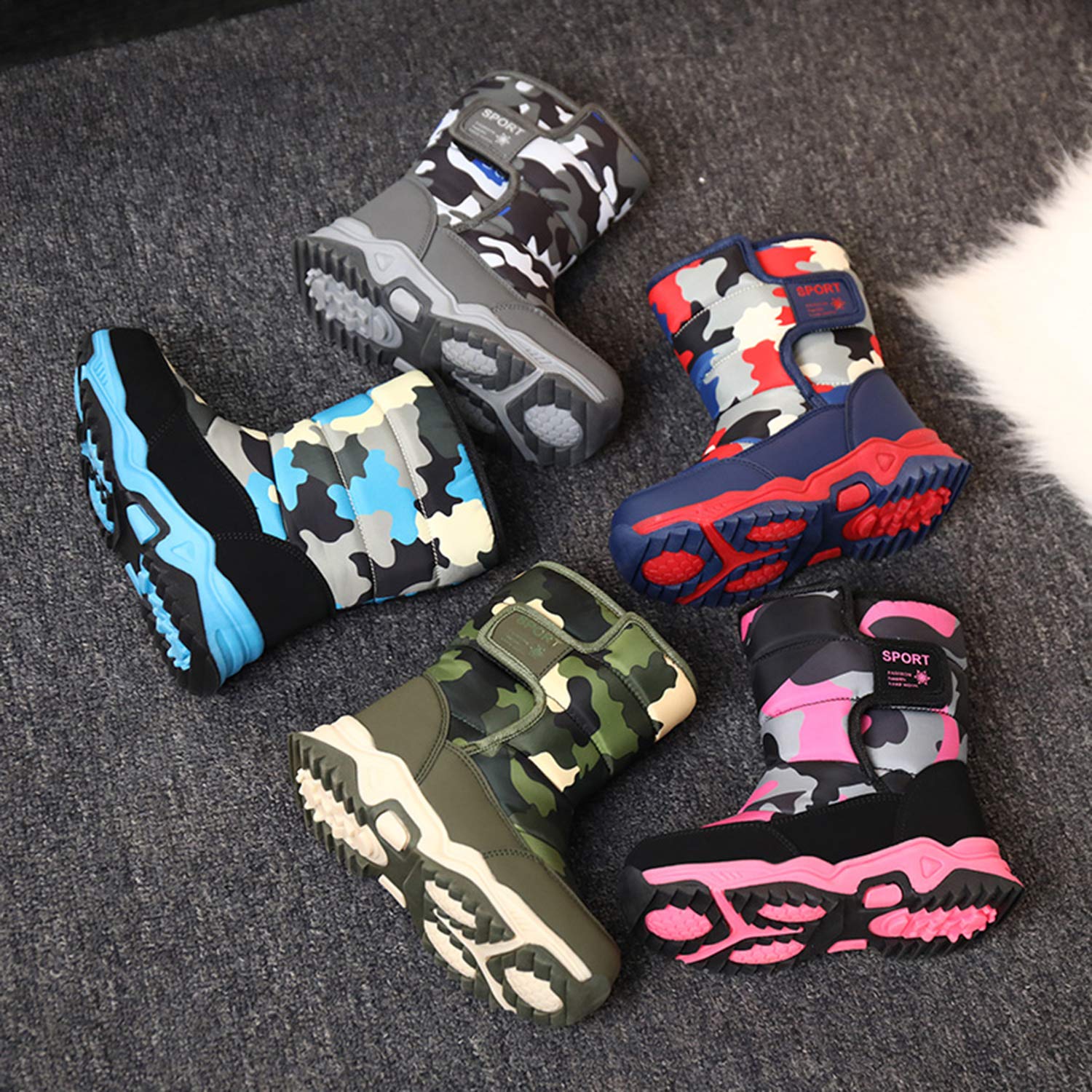ELIOGN Kids Snow Boots for Girls & Boys - Waterproof Winter Boots with Slip-Resistant Sole for Toddler, Little Kid & Big Kid - Perfect for Outdoor Play, Snowy Weather & Cold Climates