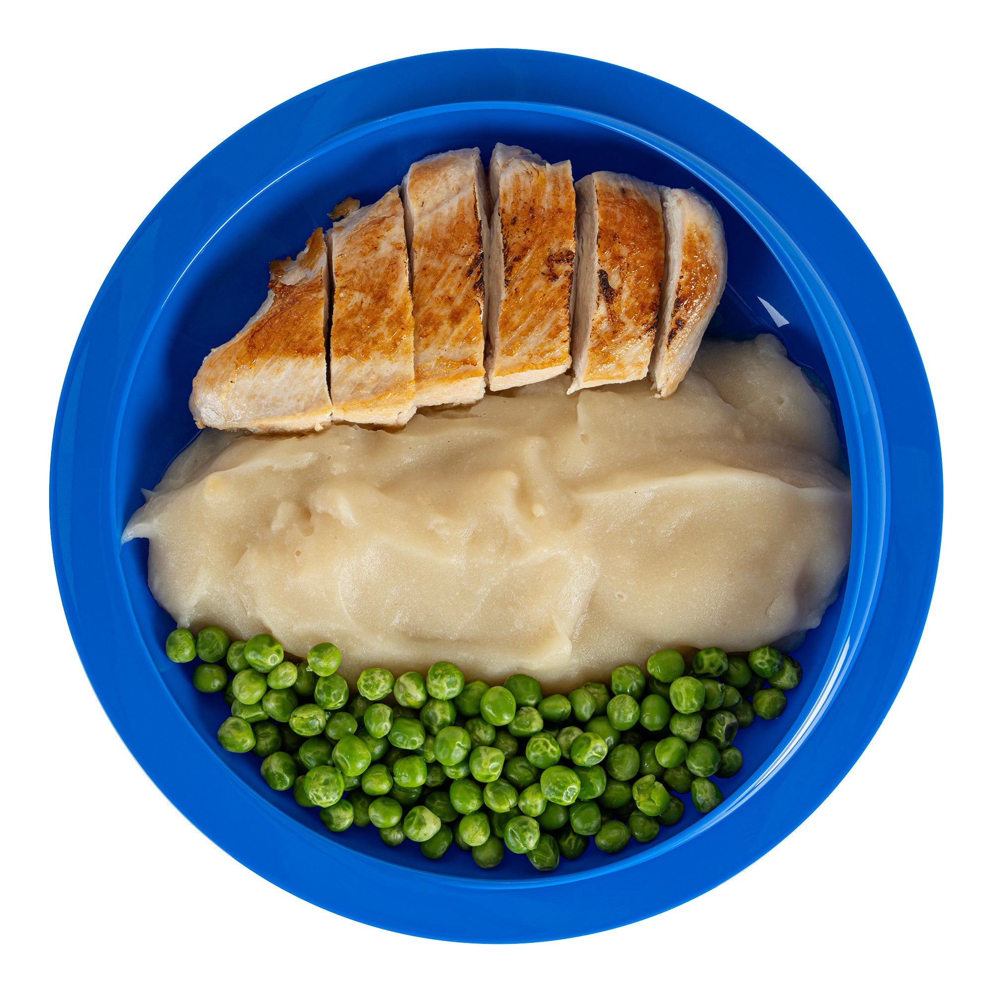 Adapt Tek Round Blue Plastic Scoop Plate - Spillproof Design with Strong Suction Base - 9