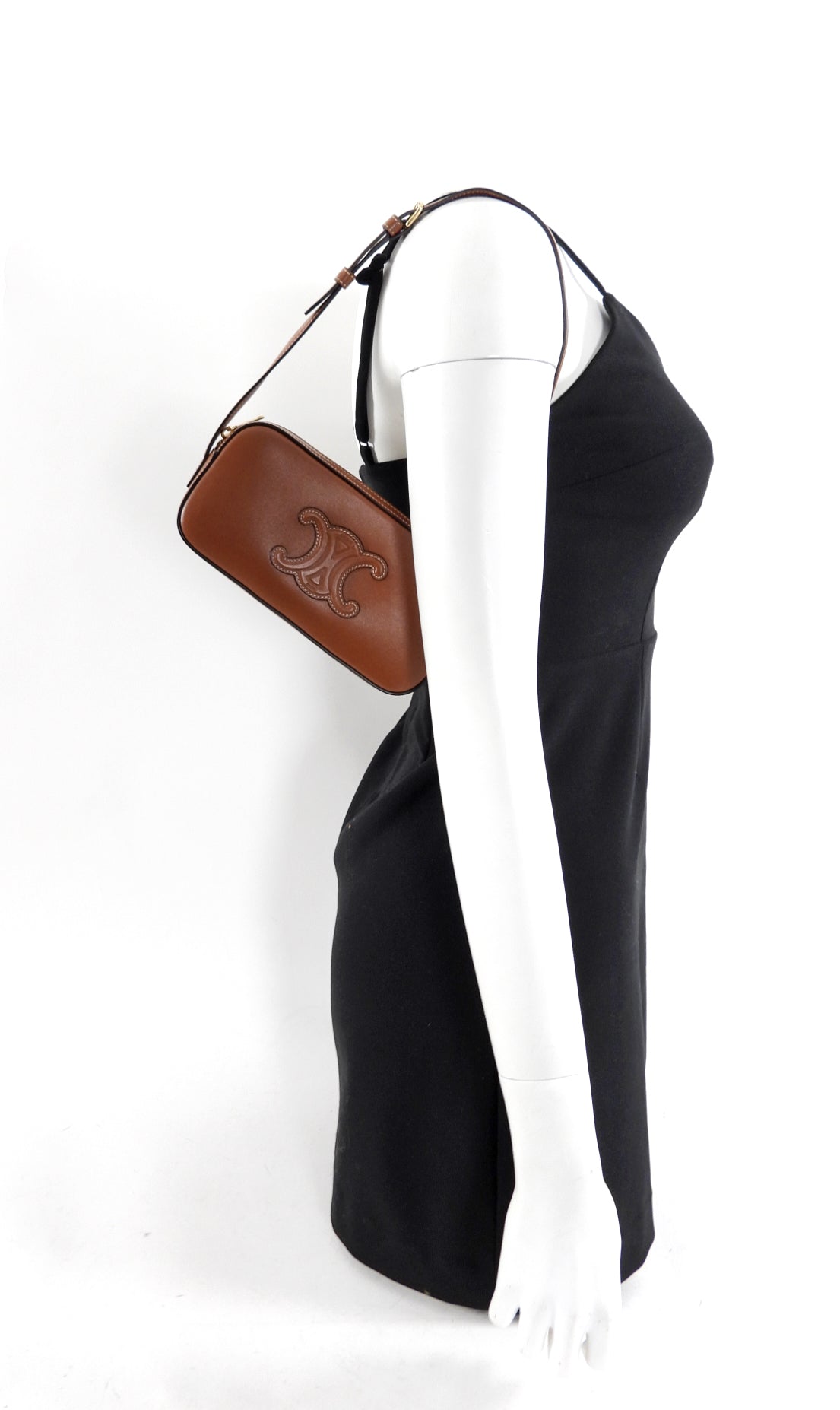 Celine Brown Mini Camera Triomphe Shoulder Bag for Women | Genuine Leather Crossbody Purse | Perfect for Date Night, Travel & Everyday Use