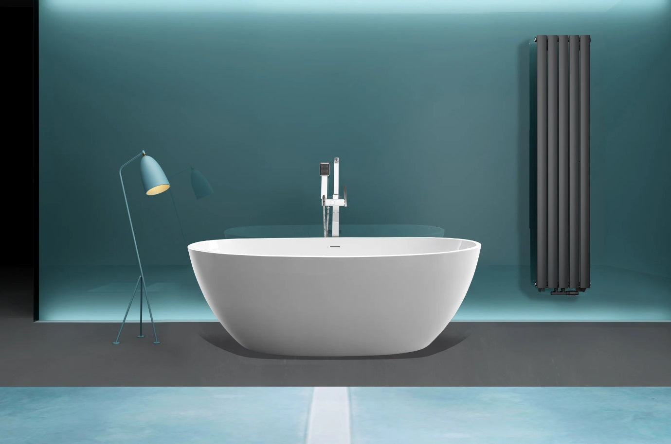 KODAEN EGG PLUS1500 59-Inch Freestanding Acrylic Bathtub - Modern Composite Bathtub for Luxury Bathrooms | Spa-Like Soaking Experience for Relaxation & Home Decor