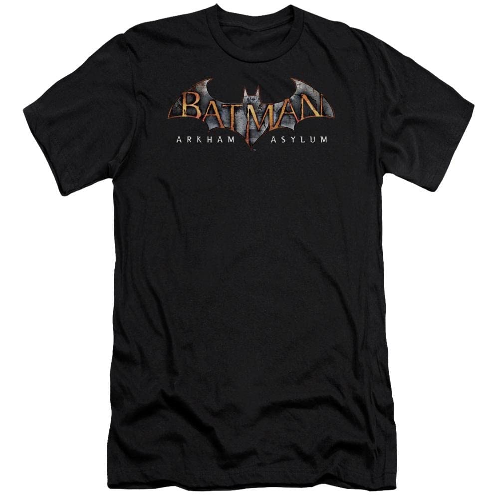 Batman Arkham Asylum Logo Premium Slim Fit T-Shirt for Men | Superhero Graphic Tee for Casual Wear & Cosplay