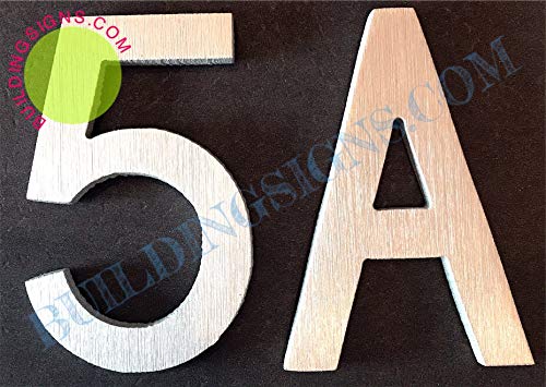 2.75 Inch Aluminum Letter K Sign - Brush Silver Finish, Rust-Free, Double-Sided Tape Included - Elegant Door Number for Home & Office Decor