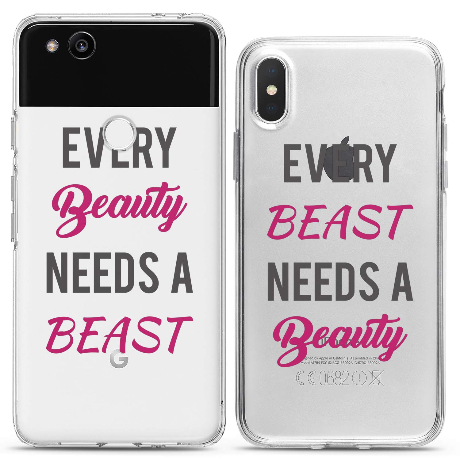 Matching Couple Phone Cases for iPhone 16/15/14/13/12/11 Pro Max/Mini/Xs/X/6s/8 Plus/7/Xr/10/SE/5 - Cute Silicone Covers with Love Quotes - Perfect Anniversary Gift for Boyfriend & Girlfriend Couples - Funny & Romantic Relationship Accessories for Everyday Use