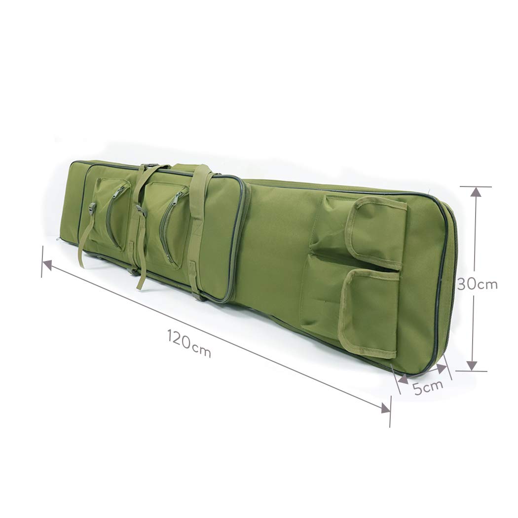 LUVODI 118cm Tactical Airsoft Rifle Carry Case Bag - Durable Protection for Airsoft Replicas (Green) | Perfect for Airsoft Games, Storage & Transport
