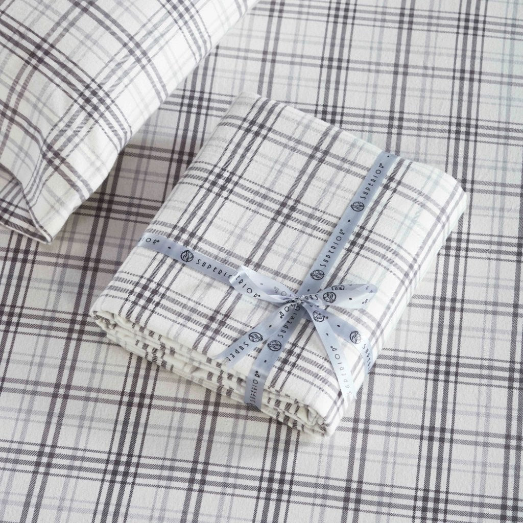 Soft Plaid Flannel Cotton Bed Sheet Set - Classic Farmhouse Style with Deep Pockets - Perfect for Cozy Winter Nights & Rustic Home Decor