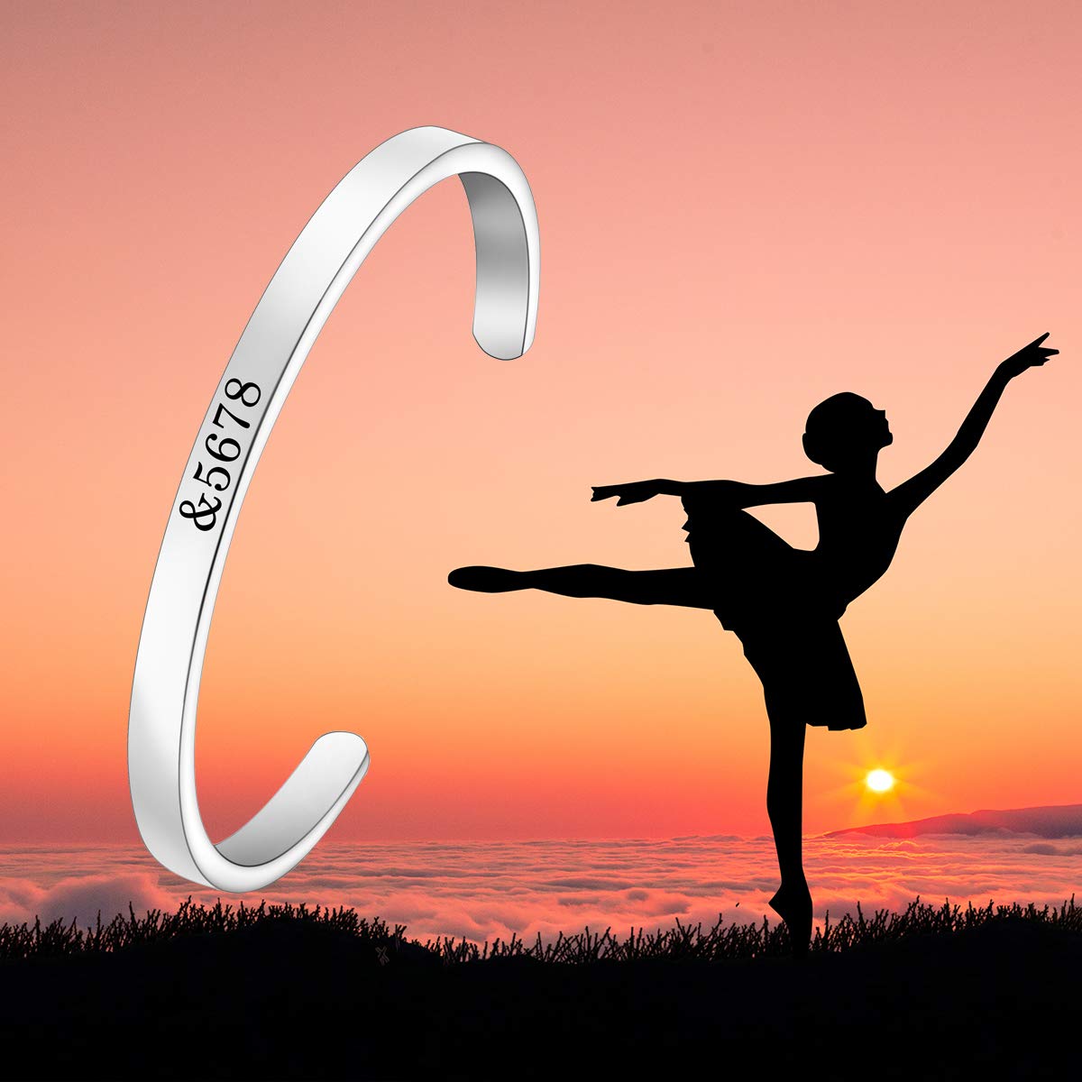 ENSIANTH Dancer Bracelet - Elegant Dance Jewelry &5678 Cuff Bracelet - Perfect Gift for Dance Teachers - Ideal for Performances, Recitals, and Dance Classes