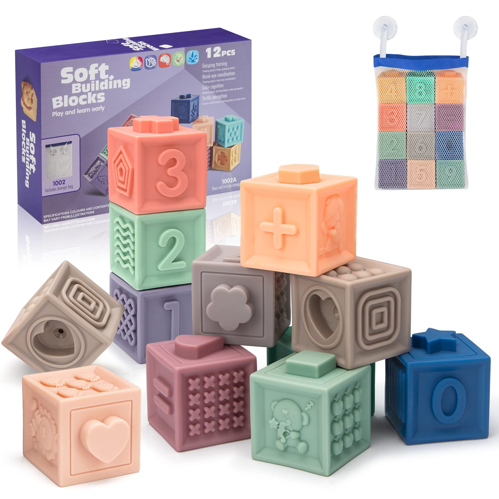 Soft Stacking Blocks for Babies - Montessori Sensory Teether Toys for Infant Learning & Development | Perfect for Early Education, Toddler Playtime & Sensory Exploration
