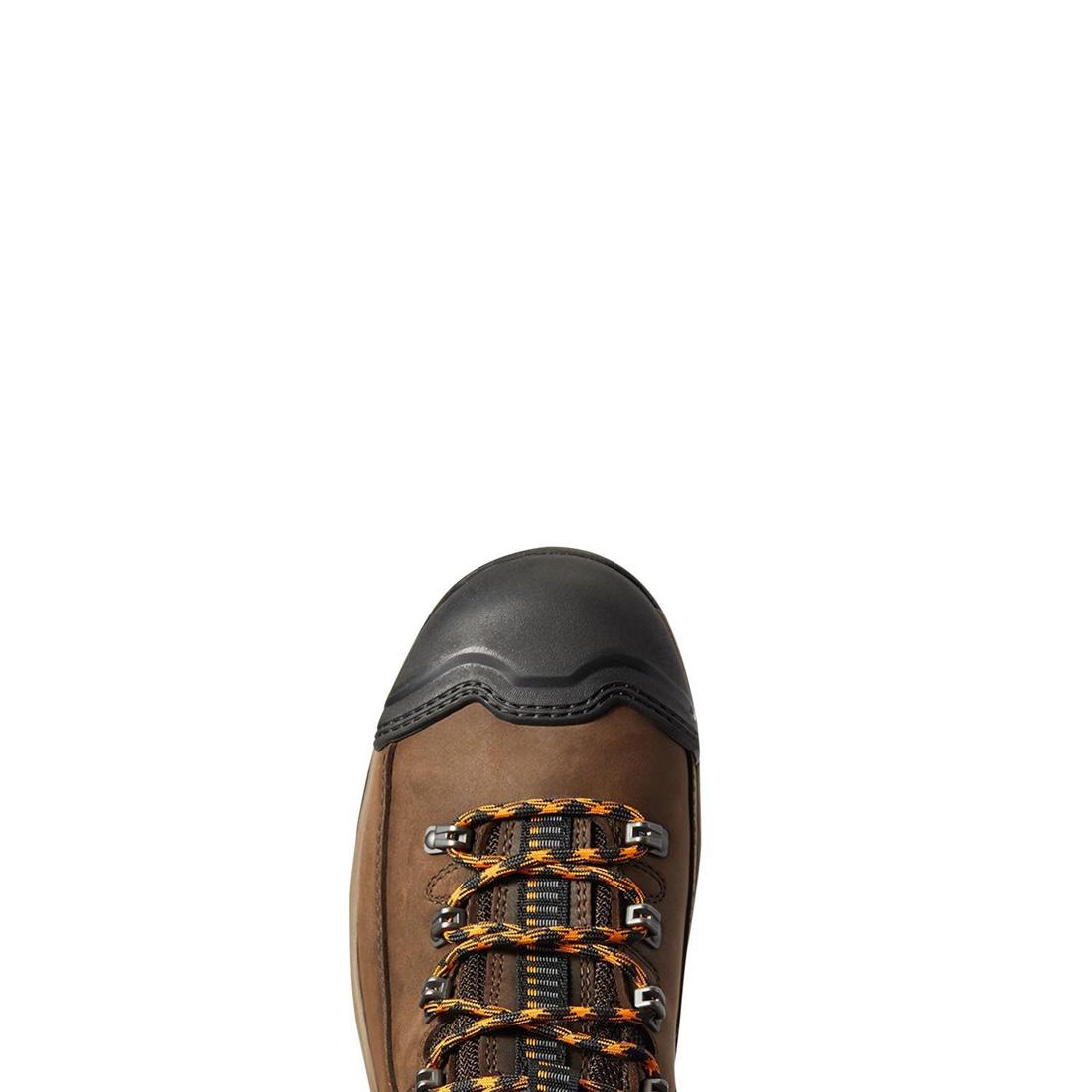 Endeavor 8 Inch Carbon Toe Waterproof Work Boots for Men - Chocolate Brown - Slip Resistant & Comfortable for Construction, Hiking & Outdoor Work