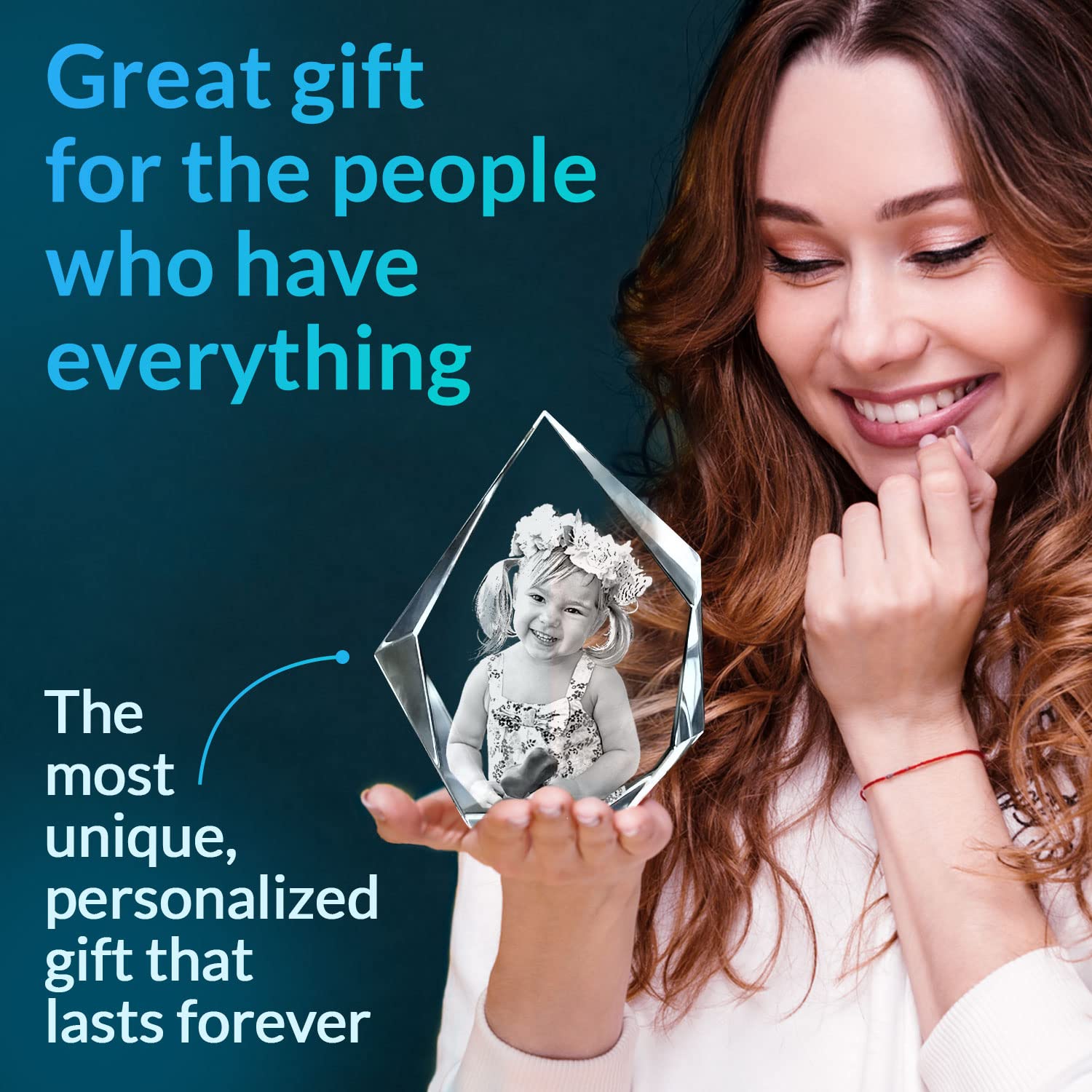 Personalized 3D Crystal Photo Gift - Custom Engraved Picture Keepsake for Her, Him, Wife, Husband, Couples | Anniversary, Wedding, Birthday Present | Perfect for Home Decor, Office Display & Romantic Surprises