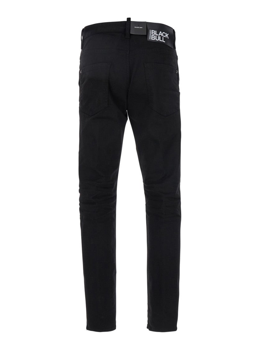 Stylish Black Cotton Five-Pocket Jeans for Men | Skateboarder & Streetwear Fashion | Perfect for Casual Wear, Urban Outfits & Skating