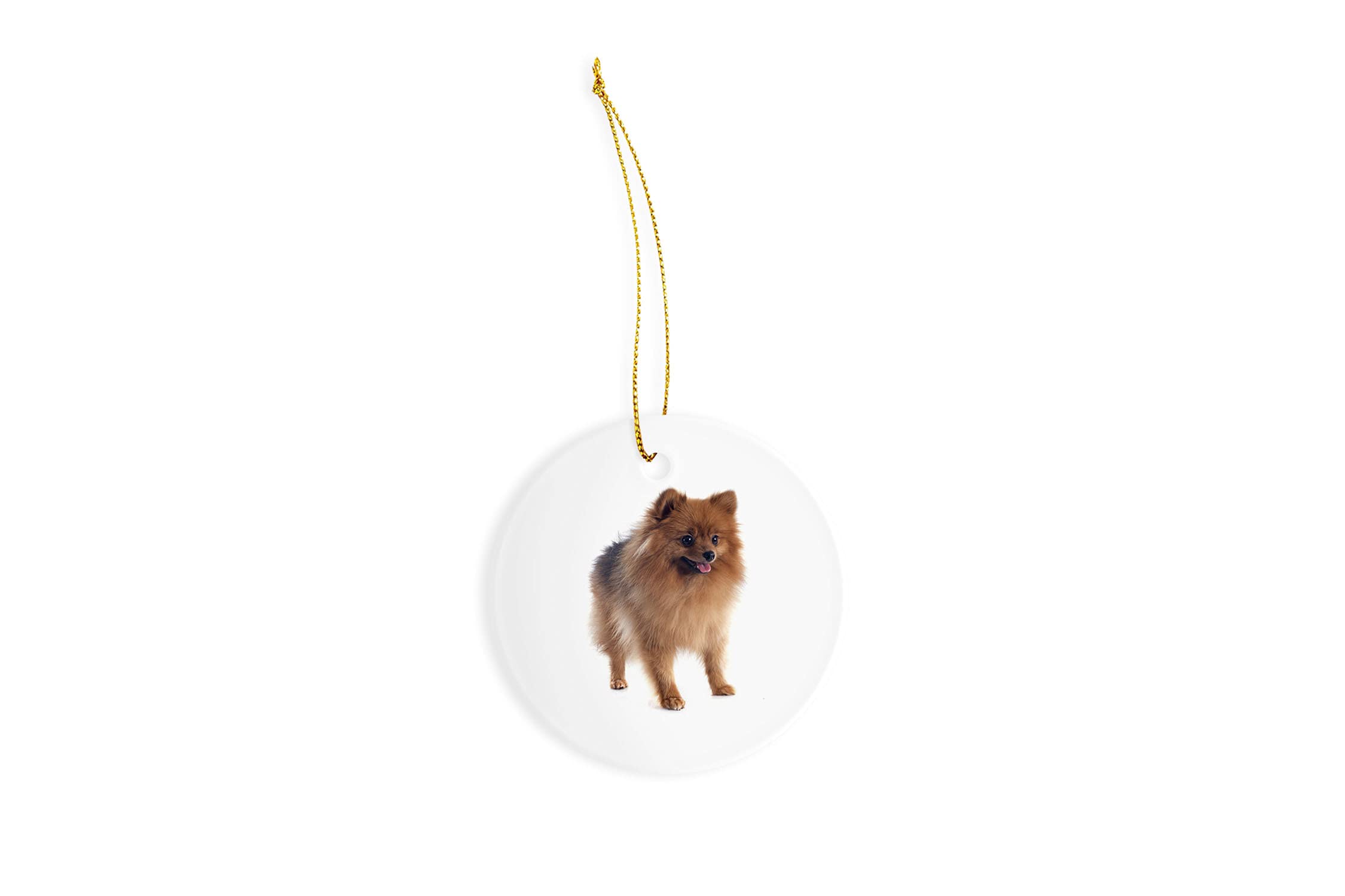 Pomeranian Spitz Ceramic Ornament - Handmade Christmas Tree Decor - 3 Inch Round Ceramic Dog Ornament - Perfect for Holiday Gifts, Xmas Tree Decorations & Pet Lover Presents