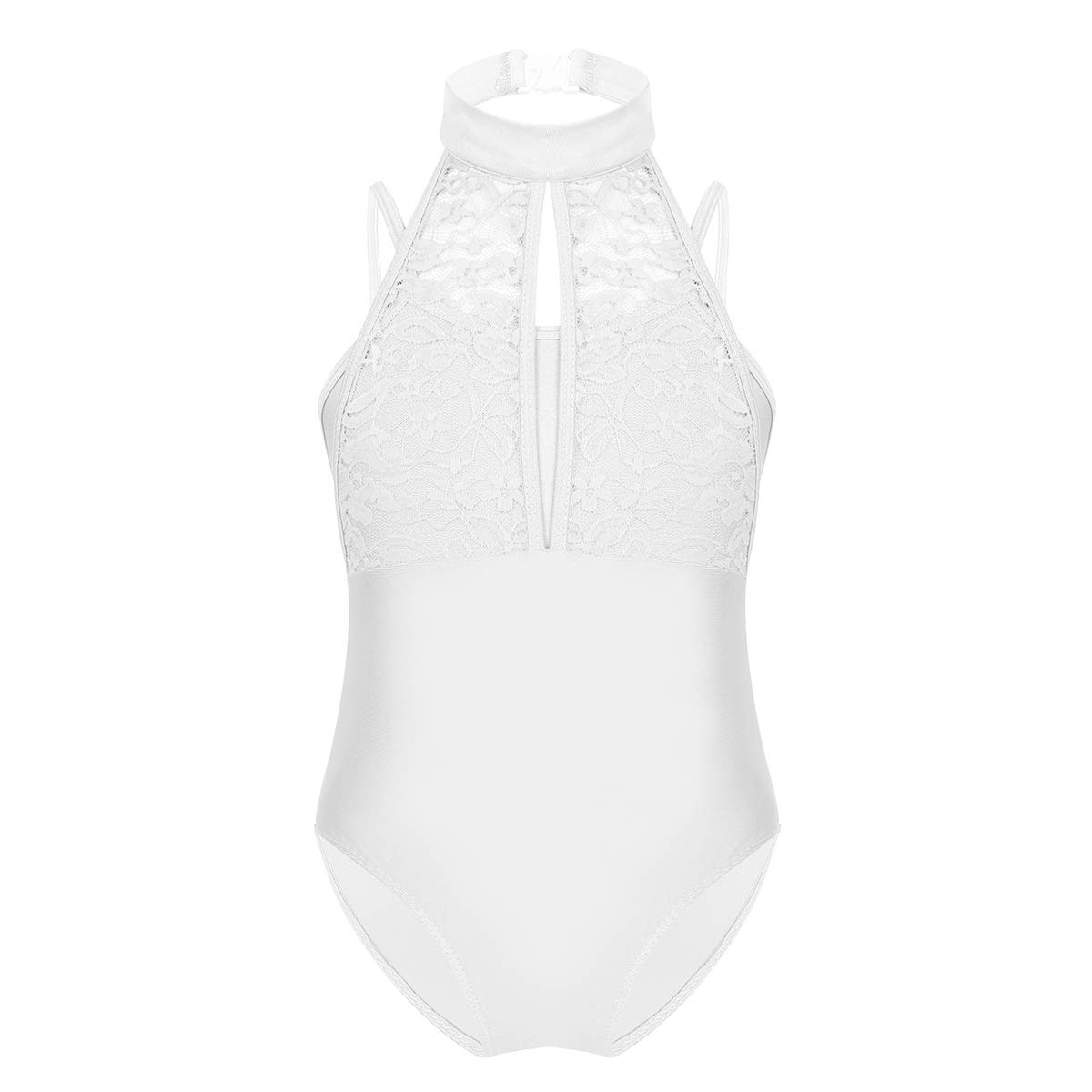 Girls' Lace Overlay Leotard Jumpsuit - Ballet & Gymnastics Dance Wear for Kids - Perfect for Recitals, Performances & Dance Classes