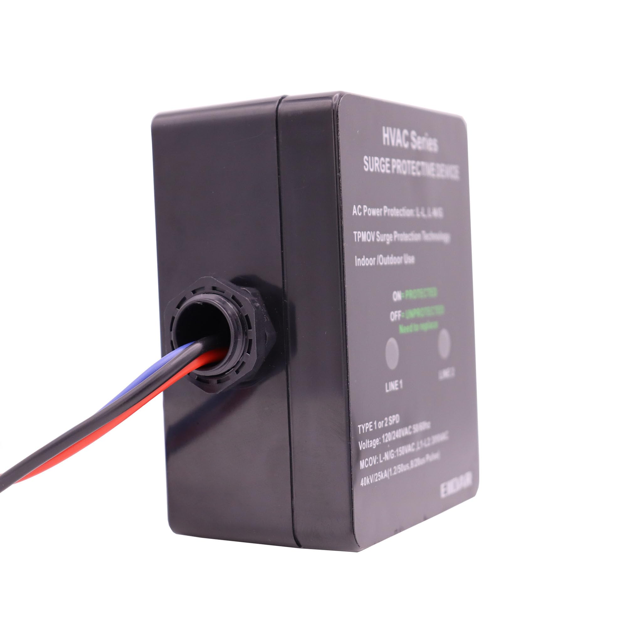 EIIDAR HVAC Surge Protective Device 120/240V - Universal AC Surge Protector for Air Conditioners - Indoor/Outdoor Use - Protects HVAC Units from Power Surges & Lightning Strikes (Perfect for Homes, Offices & Commercial Buildings)