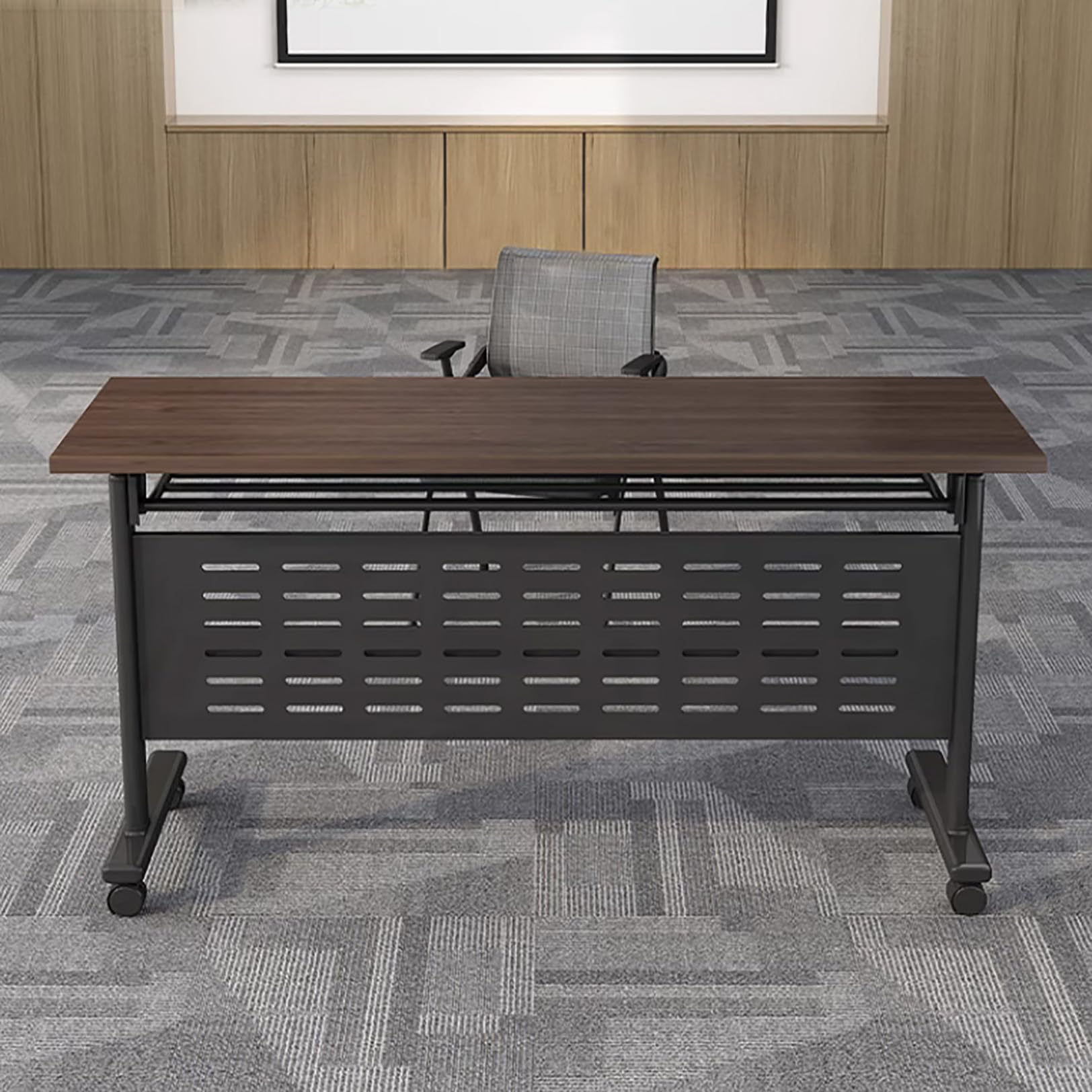 Foldable Conference Table with Wheels - Mobile Flip Top Training Table for Offices, Classrooms & Meetings | Portable & Space-Saving Design for Business & Education Use