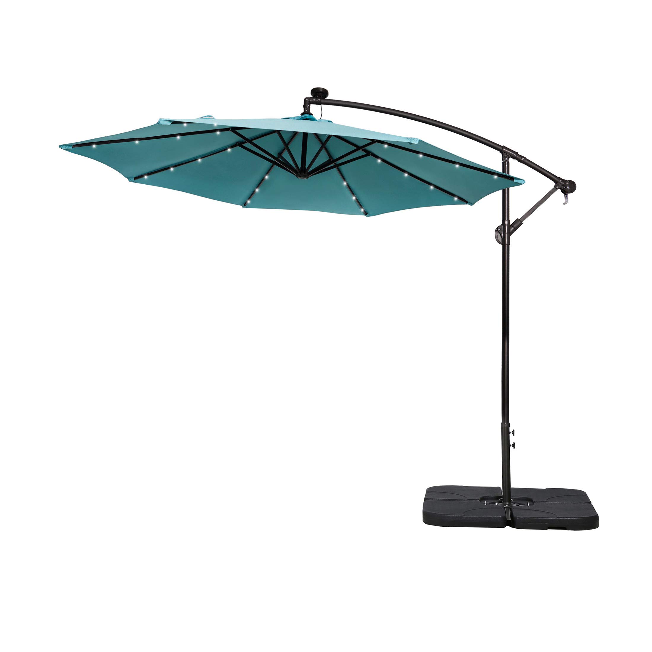 WestinTrends Albert 10 Ft Offset Patio Umbrella - Cantilever Outdoor Market Umbrella with 360° Rotation for Pool, Deck, Garden & Backyard (Beige)