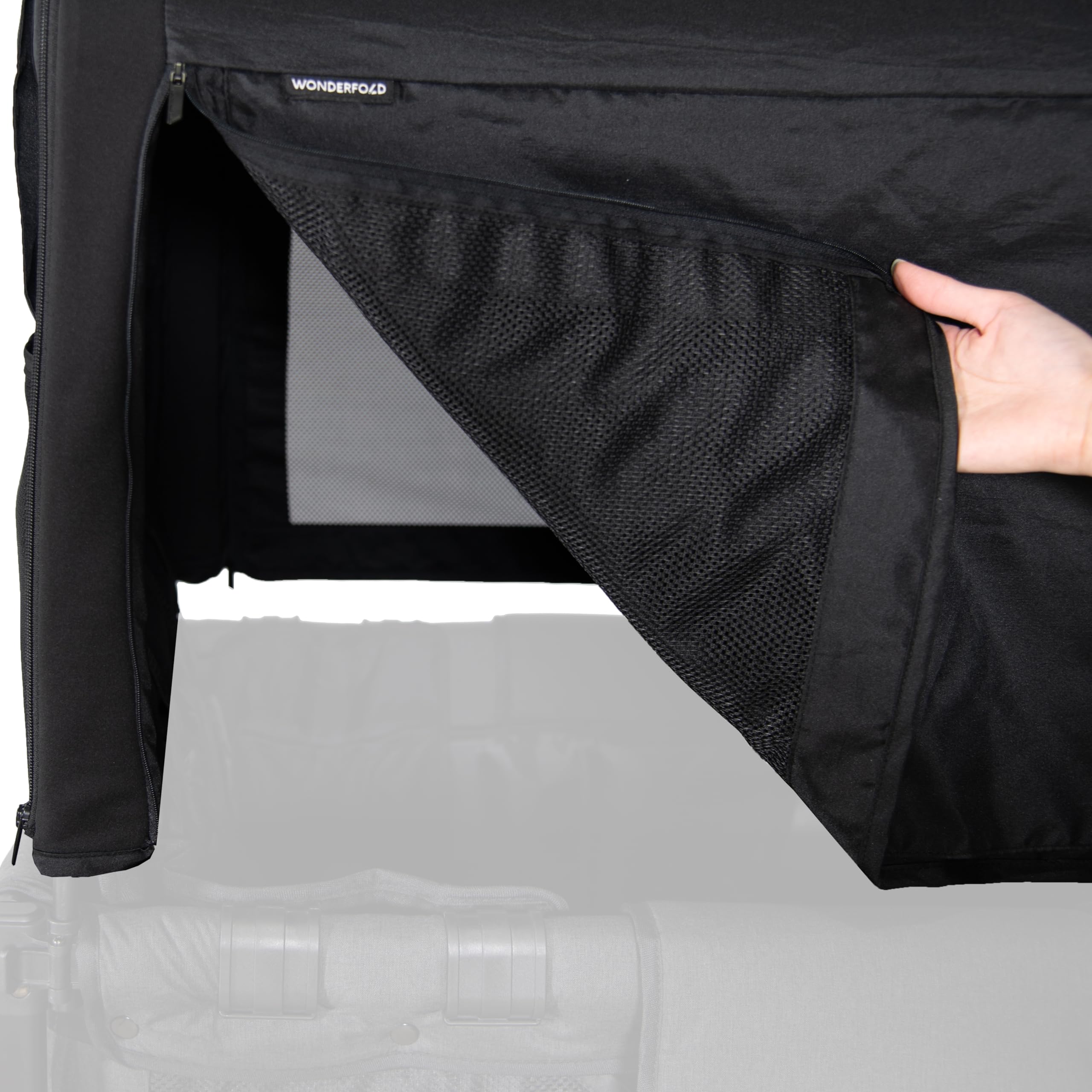 Wonderfold W2 Original Stroller Wagon Canopy - Removable Front & Back, Mesh Side Panels, Adjustable Sunshade with Storage Pockets | Perfect for Outdoor Adventures, Beach Trips & Family Outings