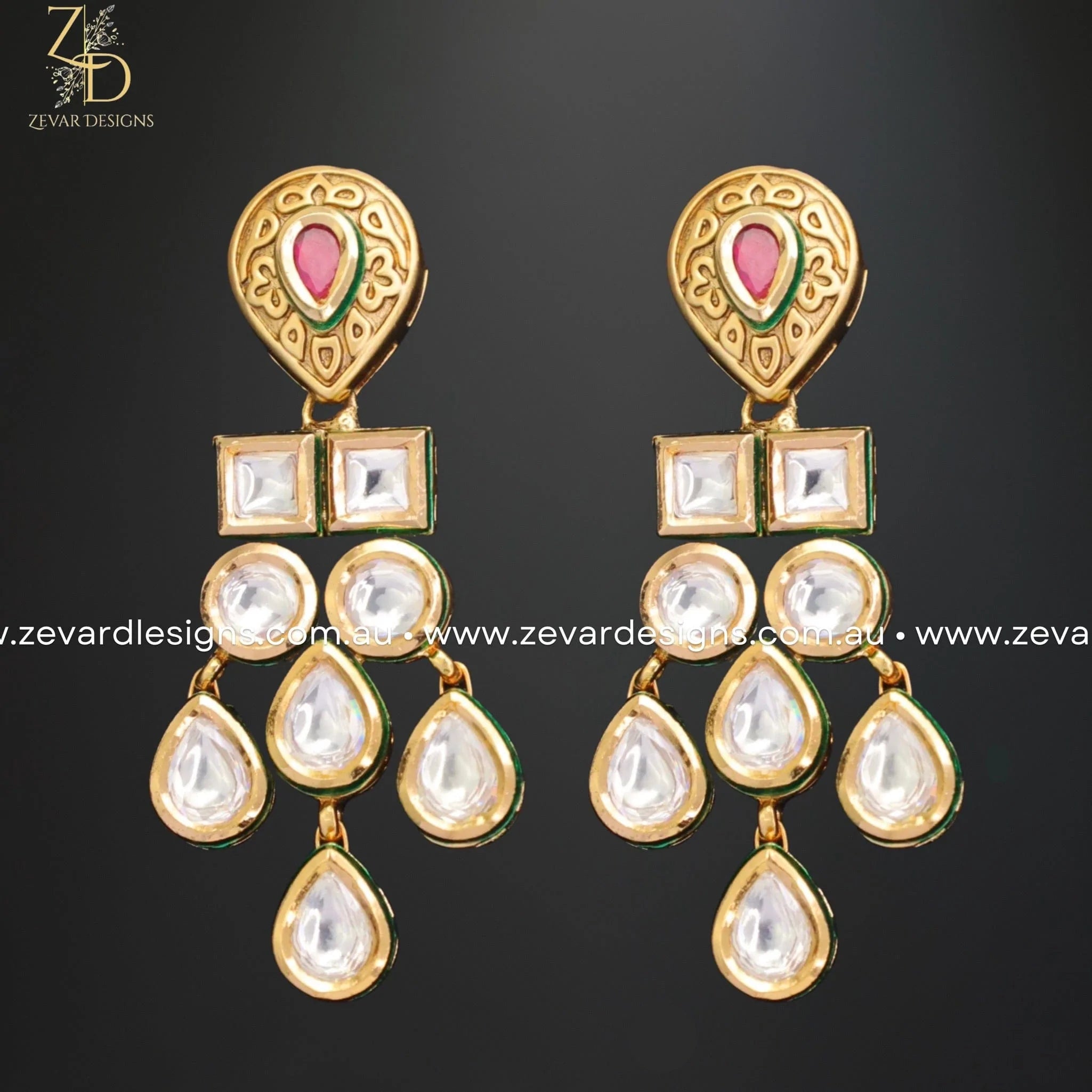 Exquisite Kundan Necklace Set with Ruby Red & Emerald Green Stones | Traditional Indian Jewelry for Weddings, Parties & Festive Occasions