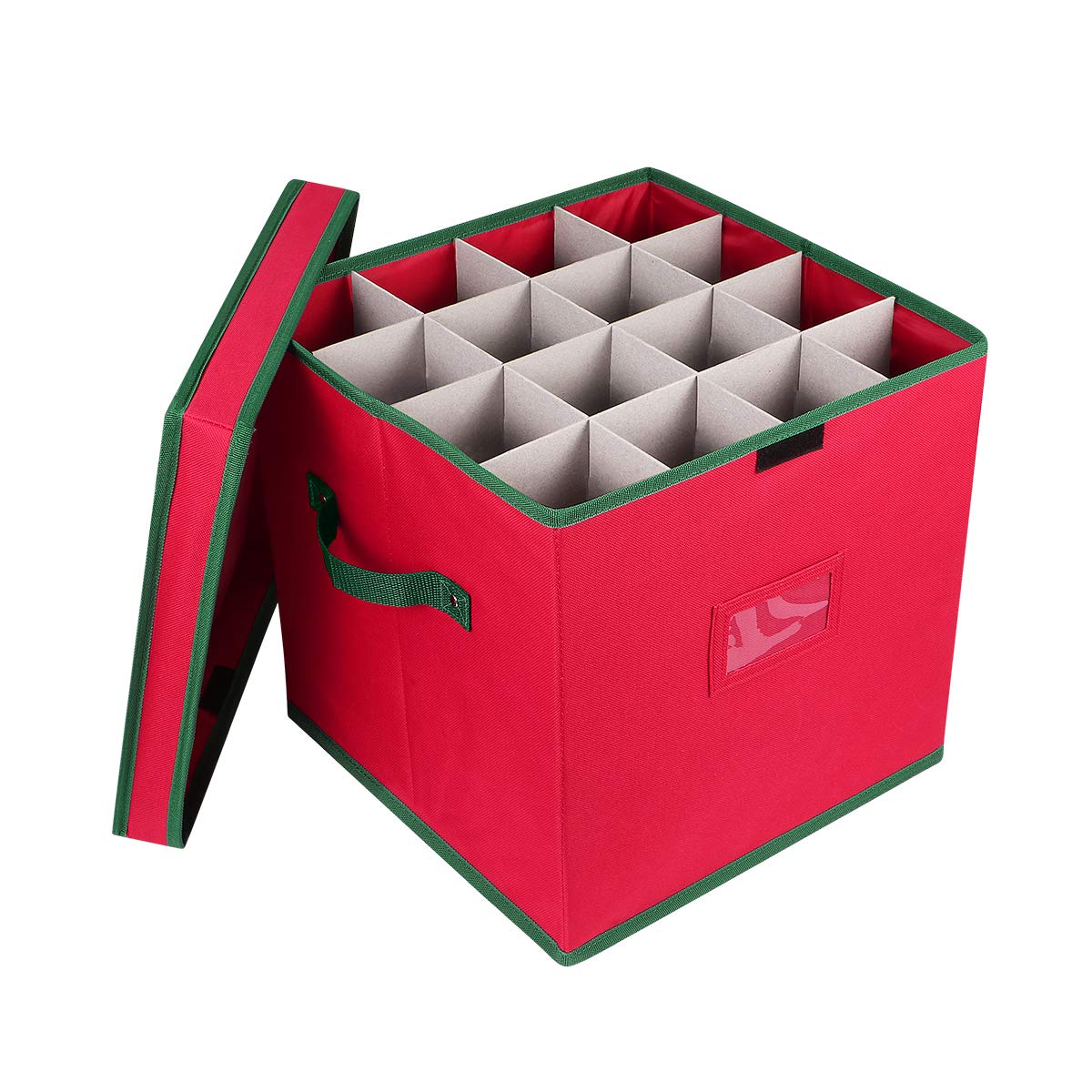 Red Christmas Decor Box - Bling Accessories Organizer for Lip Gloss, Ornaments & Holiday Decorations | Perfect for Holiday Party Decor, Gift Wrapping & Home Storage
