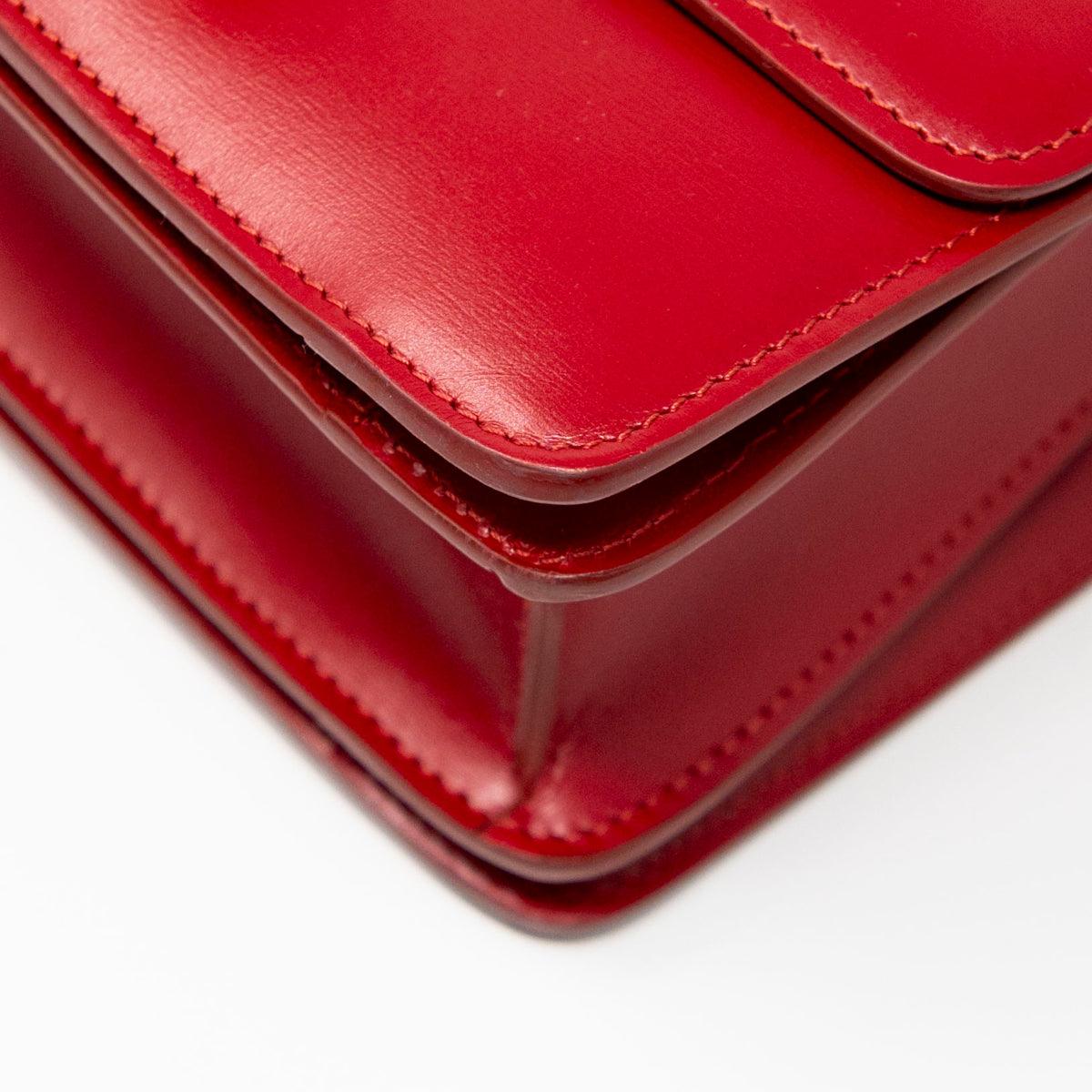 Celine Red Small Box Bag - Genuine Leather Crossbody Purse for Women | Perfect for Date Night, Parties & Everyday Use