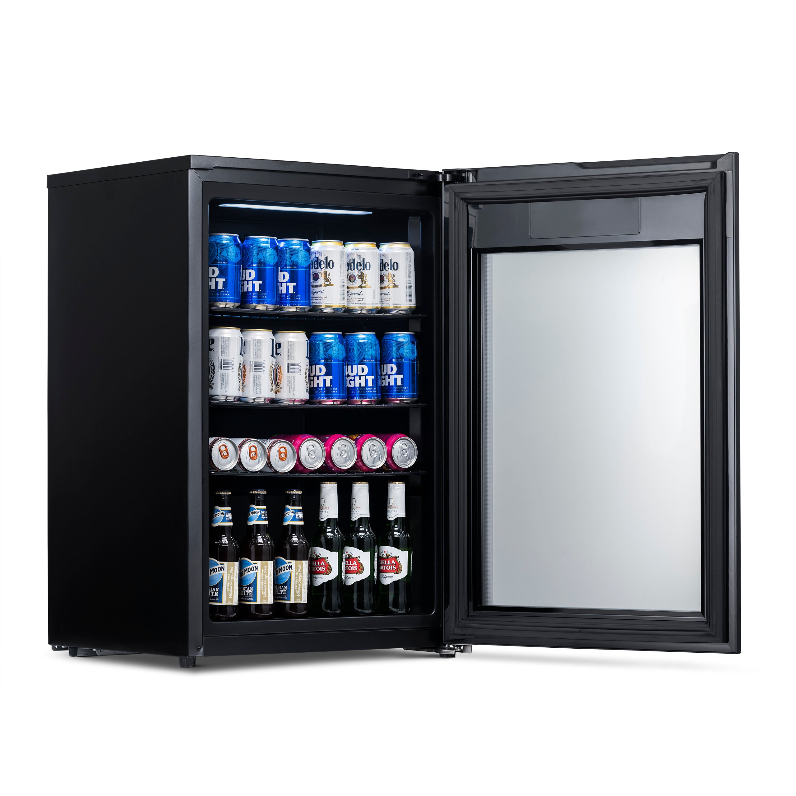 Newair® 125 Can Freestanding Black Beverage Cooler - Energy Efficient Beer Fridge & Wine Chiller for Home, Office, or Man Cave - Perfect for Parties, Game Nights & Entertaining Guests