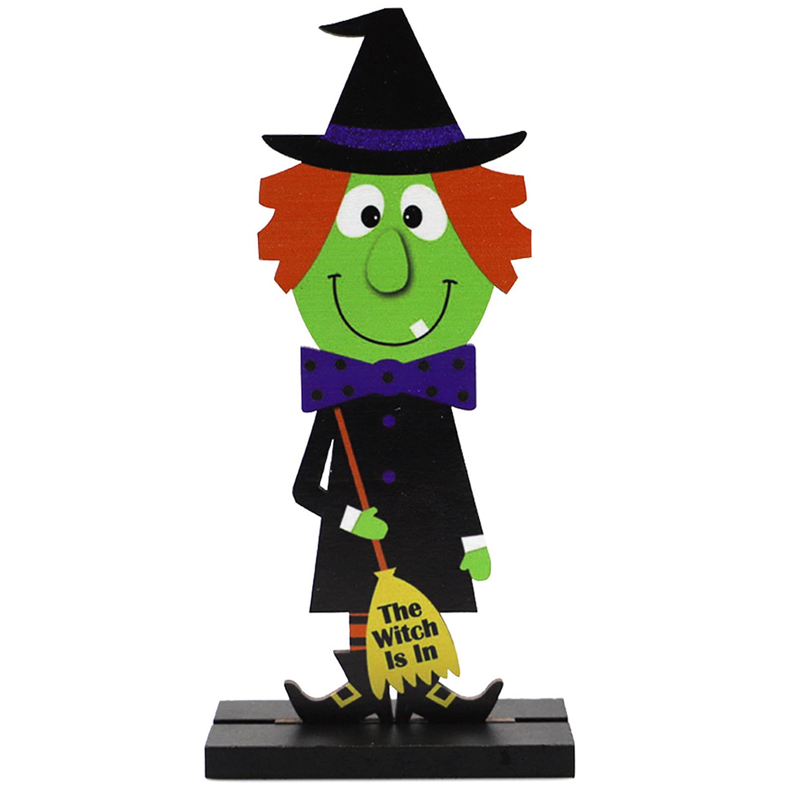 Halloween Pumpkin Man Witch Wooden Decor - Handcrafted Table Ornament for Home & Office - Perfect for Halloween Party, Spooky Decor, and Seasonal Festive Display