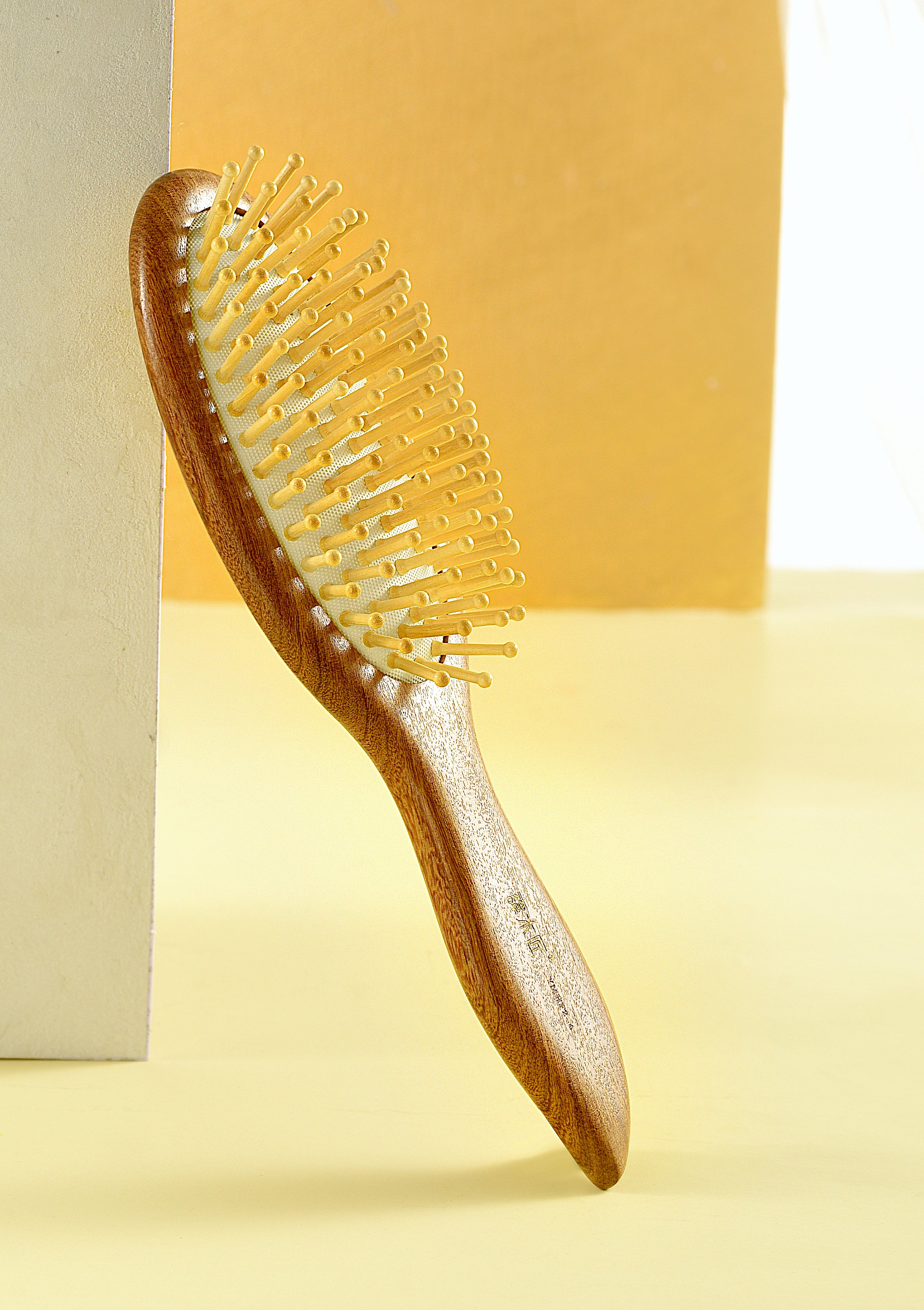 Premium Iroko Wood Hair Brush for Smooth & Tangle-Free Hair - Natural Wooden Hairbrush for Shine & Scalp Massage - Perfect for Daily Hair Care & Styling at Home or Salon