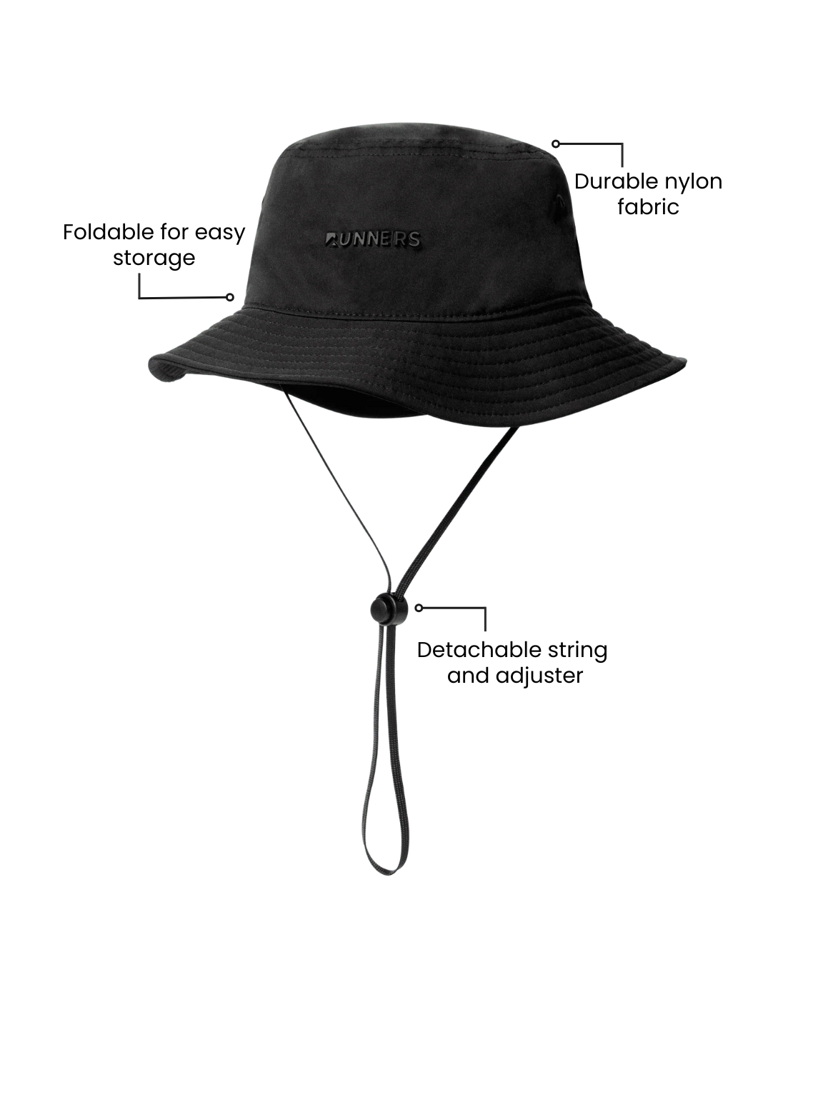 Stylish Black Bucket Hat for Men & Women - Sun Protection Outdoor Summer Hat for Beach, Hiking, Fishing & Travel