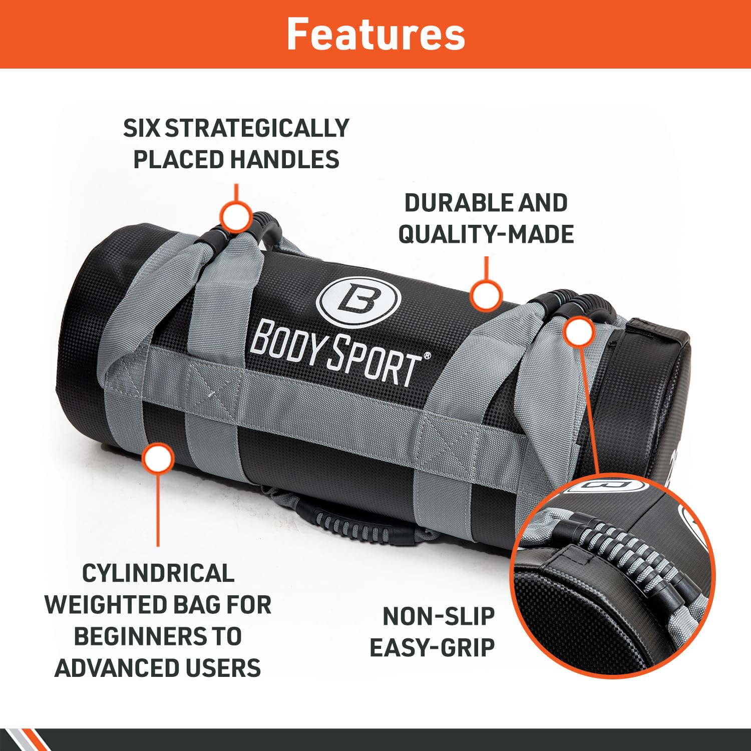 Body Sport Weight Training Bags - Heavy Duty Weighted Fitness Bag for Strength Training, Conditioning & Workouts - Perfect for Home Gym, CrossFit & MMA Training
