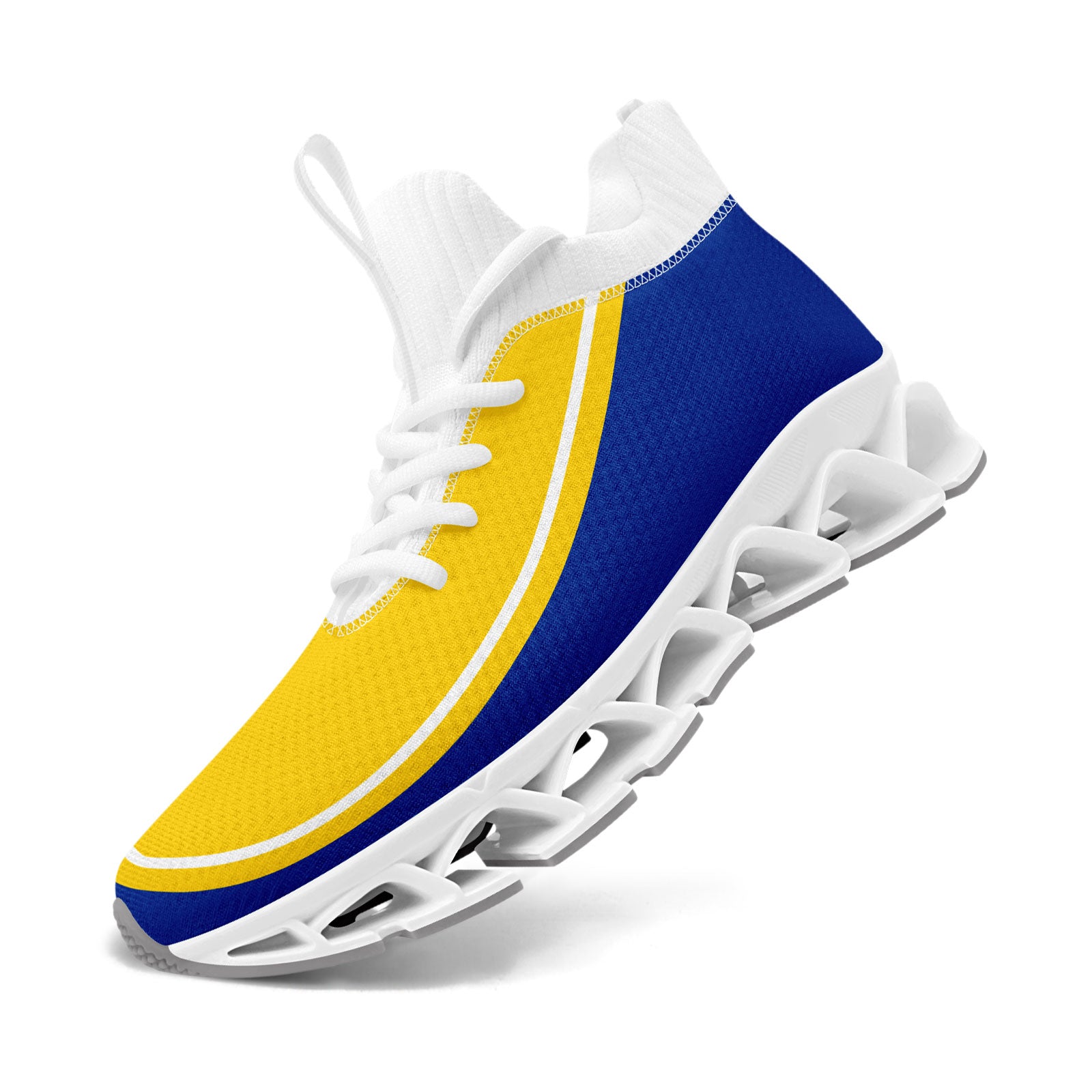 Custom Blue & Yellow Maxsoul Personalized Sneakers - Lightweight Comfortable Running Shoes for Men & Women | Perfect for Gym, Jogging & Casual Wear (Model: FN030XD D020388)