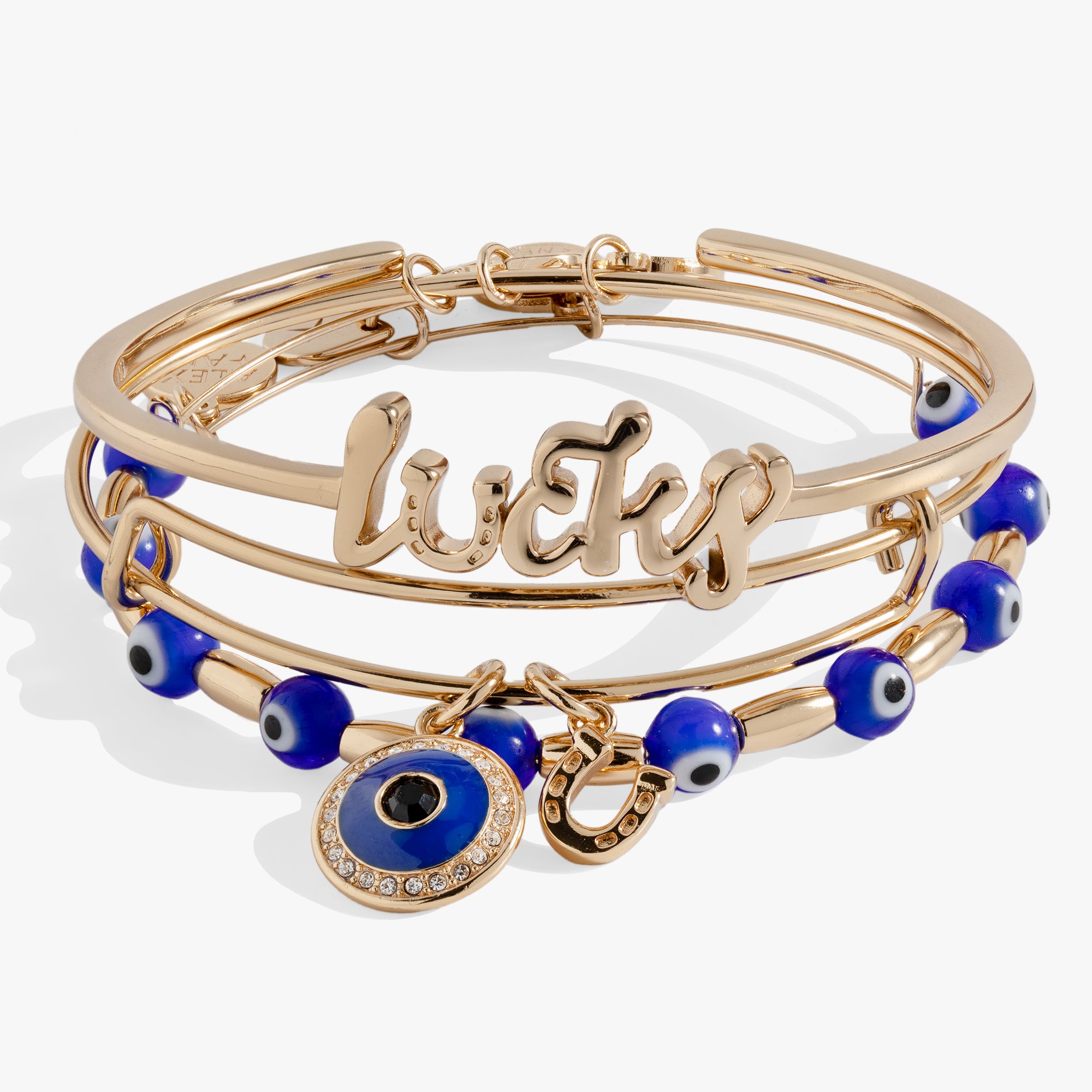 Evil Eye Bracelet Set of 3 - Protection Charm Bangle for Women - Perfect for Gift Giving, Travel & Spiritual Healing