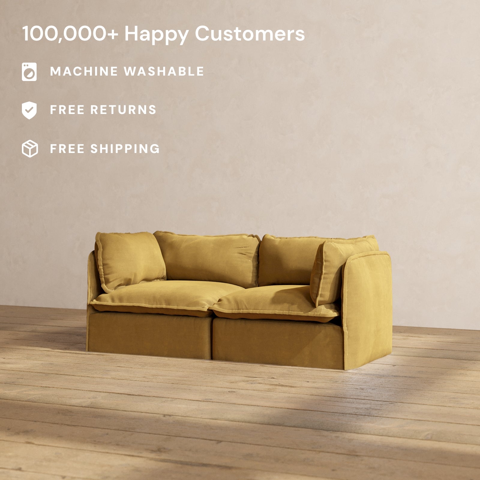 Premium Modular Performance 2-Seater Sofa in Toffee Brown | Comfortable Blend of Style & Support | Perfect for Living Rooms, Home Theaters & Cozy Spaces