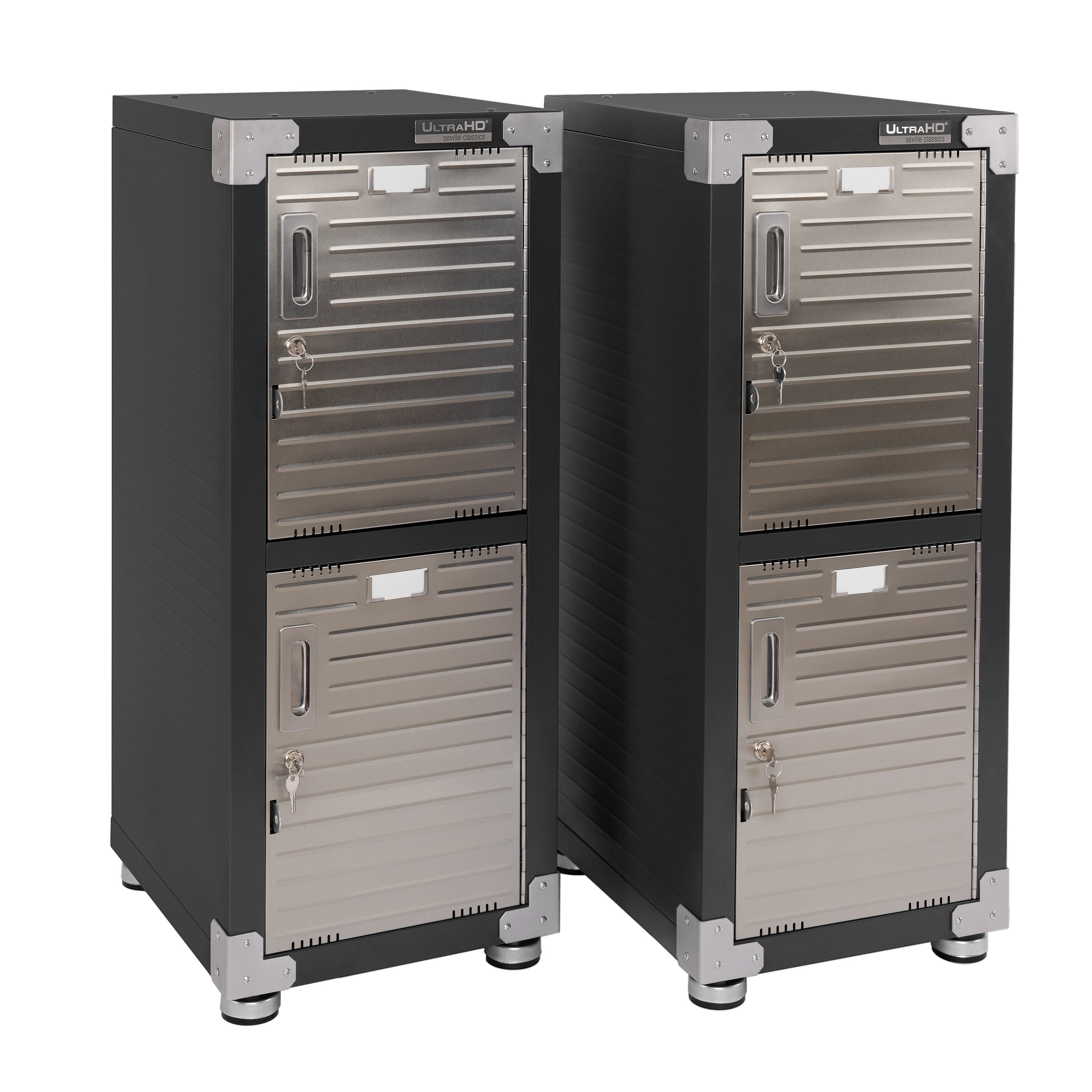 UltraHD® 4-Door Stackable Locker Cabinet - Heavy Duty Metal Storage for Home, Office, Gym & School Organization
