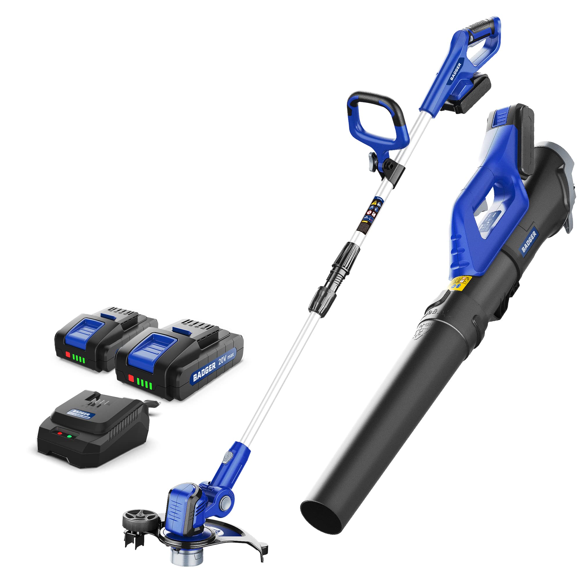 **20V Cordless Electric Weed Wacker, Leaf Blower, and Wheeled Edger Kit with 2 x 2Ah Batteries & Fast Charger - Lightweight, Adjustable Telescopic Shaft - Perfect for Lawn Care, Yard Maintenance, and Landscaping**