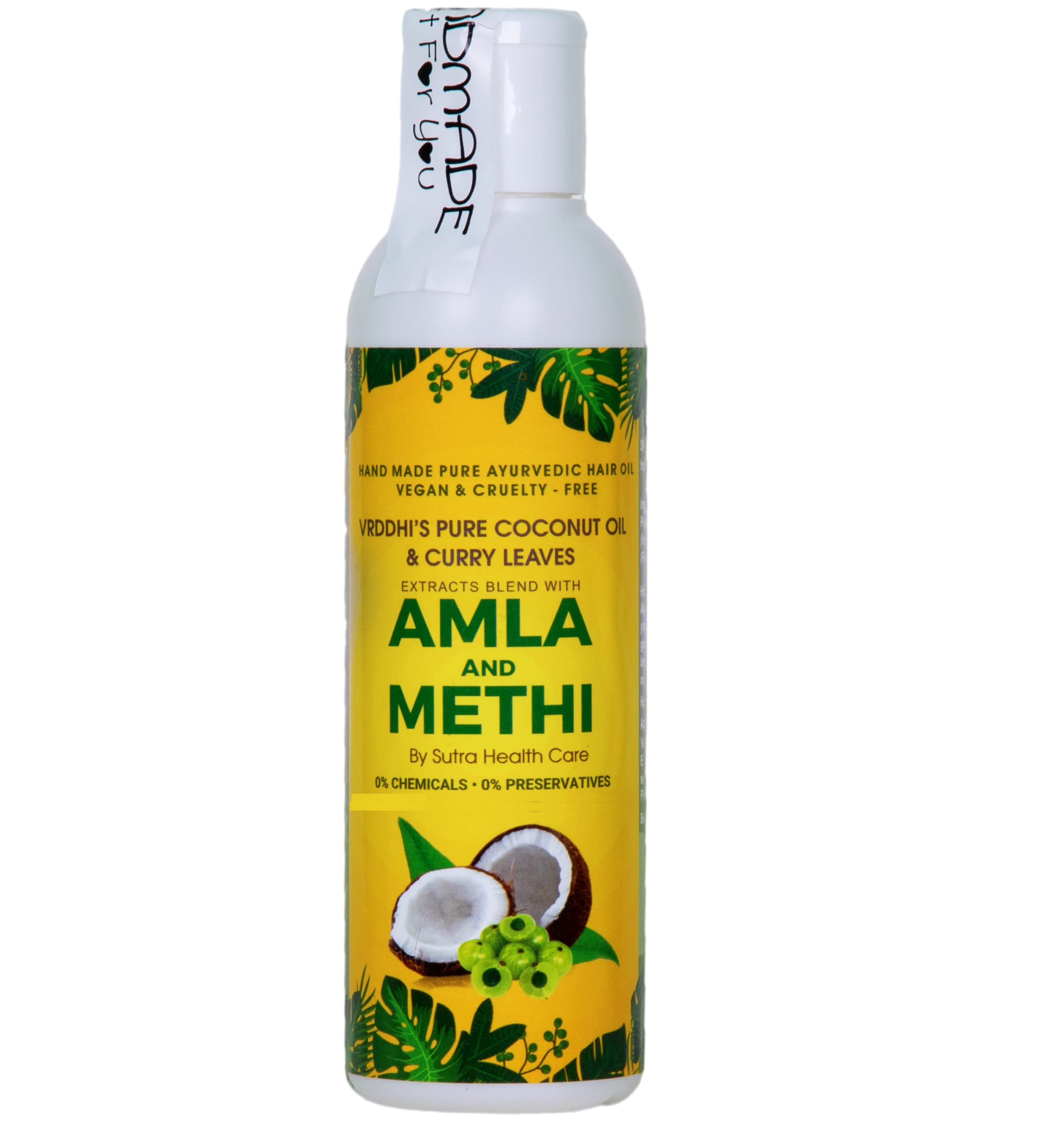 Organic Amla Hair Oil with Fenugreek & Curry Leaves - Natural Hair Growth Treatment for Hair Loss Prevention & Scalp Rejuvenation - Chemical-Free & Preservative-Free - 100ml - Perfect for Daily Hair Care & Ayurvedic Scalp Massage