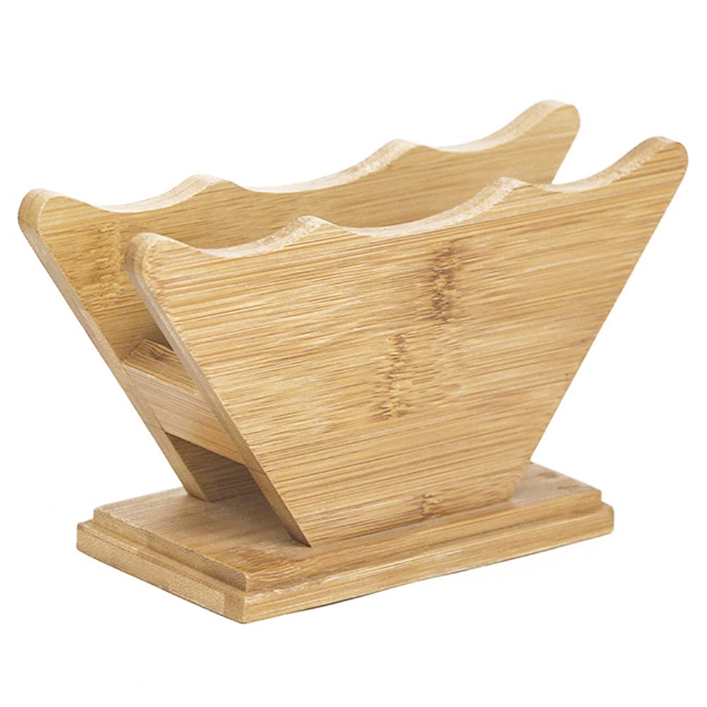Bamboo Coffee Filter Holder & Paper Dispenser - Compact Storage Rack for Coffee Filters - Perfect for Kitchen Countertop & Coffee Station Organization